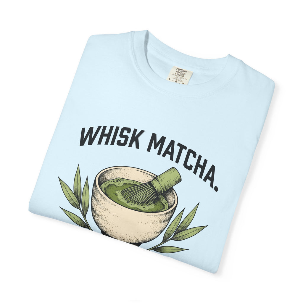 Matcha Bowl Shirt Drinks Tea Gift Women Hand Drawn Tee Matcha T-Shirt Beverage Fan Hand Drawn Tshirt Tea Illustration Vintage Bamboo Leaves