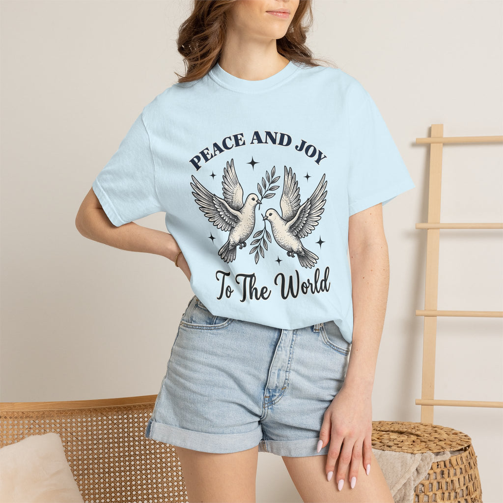 Dove Pair Shirt Christmas Peace Gift Women Vintage Tee Pigeon T-Shirt Xmas Fan Retro Tshirt Harmony Graphic Hand Drawn Olive Branch Tshirt