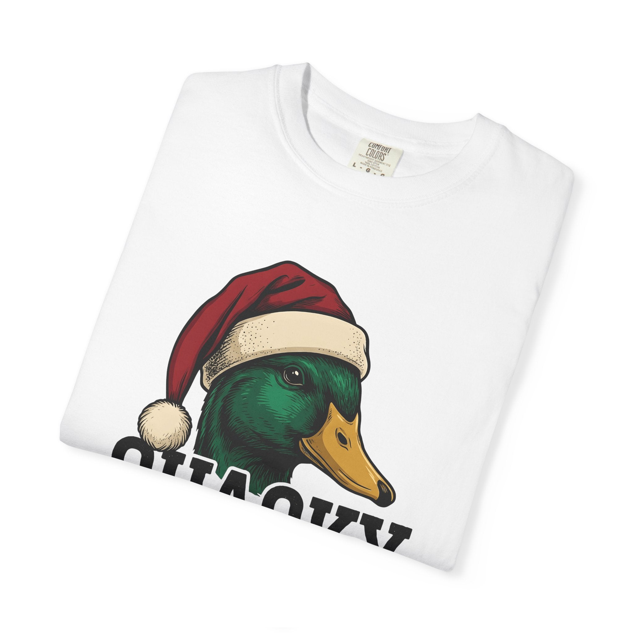 Duck Santa Hat Shirt Christmas Animal Gift Women Vintage Tee Mallard T-Shirt Xmas Fan Retro Tshirt Creature Graphic Hand Drawn Holiday Humor