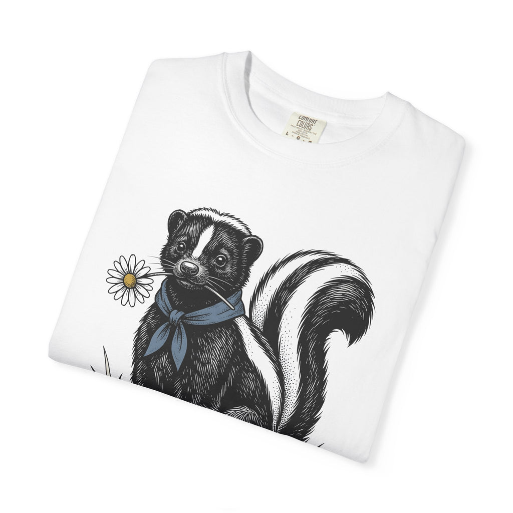 Skunk Neckerchief Shirt Cowgirl Pets Gift Women Sketch Tee Bandana T-Shirt Rodeo Fan Illustrated Tshirt Animal Graphic Hand Drawn Blossom