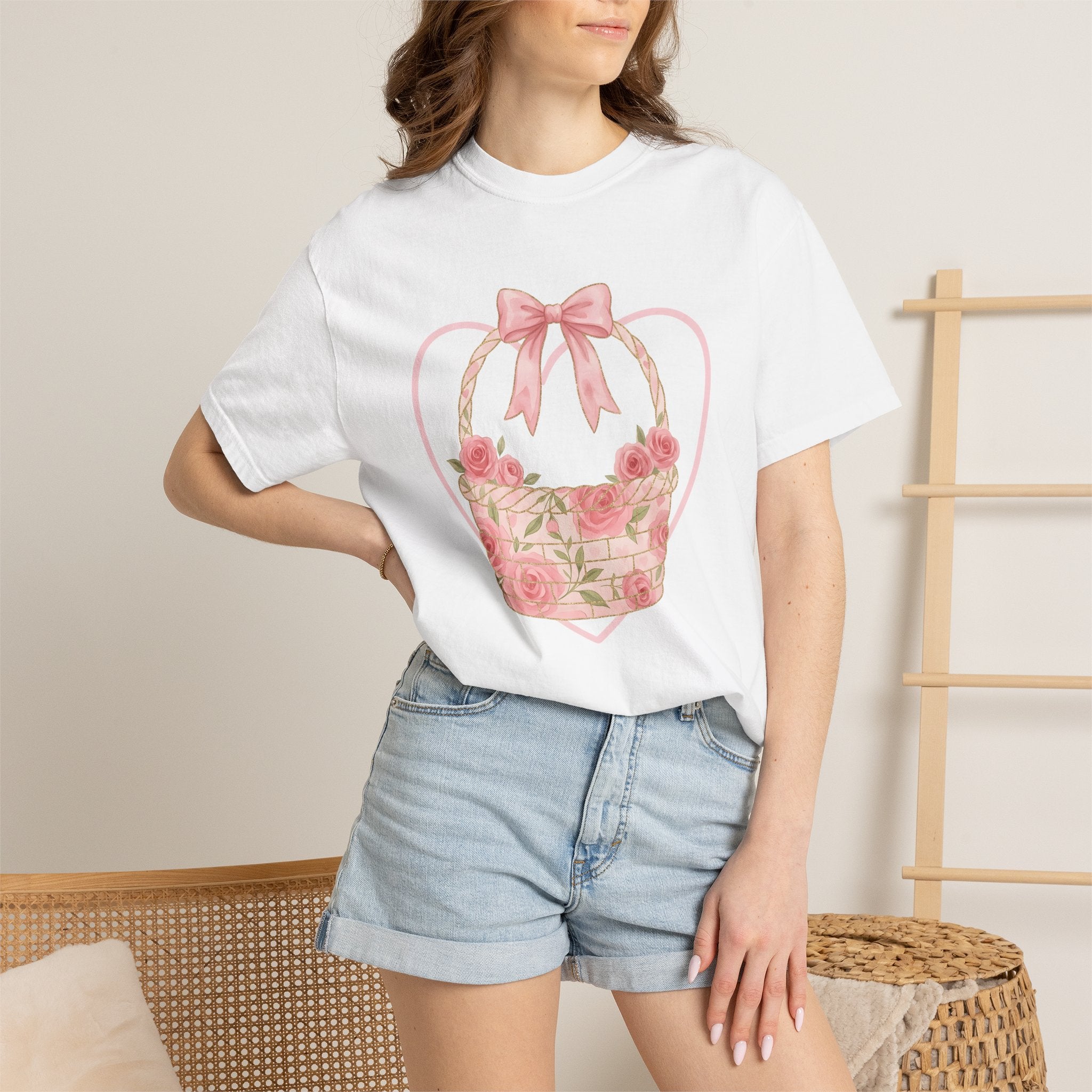 Flower Cluster Shirt Easter Bloom Gift Women Painterly Tee Bouquet T-Shirt Easter Fan Floral Tshirt Blossom Graphic Classic Pink Tie Tshirt