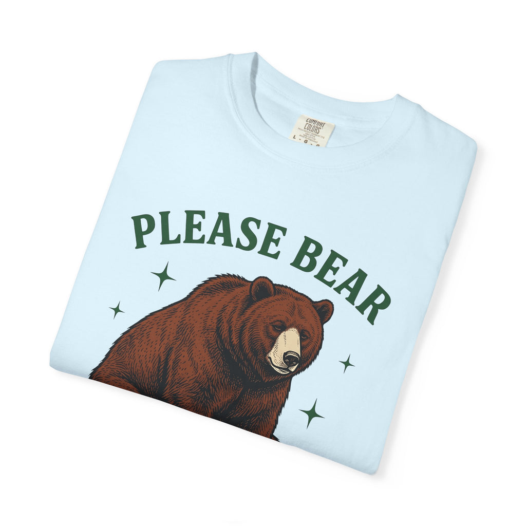 Brown Bear Shirt Funny Nature Gift Women Hand Drawn Tee Grizzly T-Shirt Humor Fan Illustrated Tshirt Wildlife Graphic Line Art Stars Tshirt