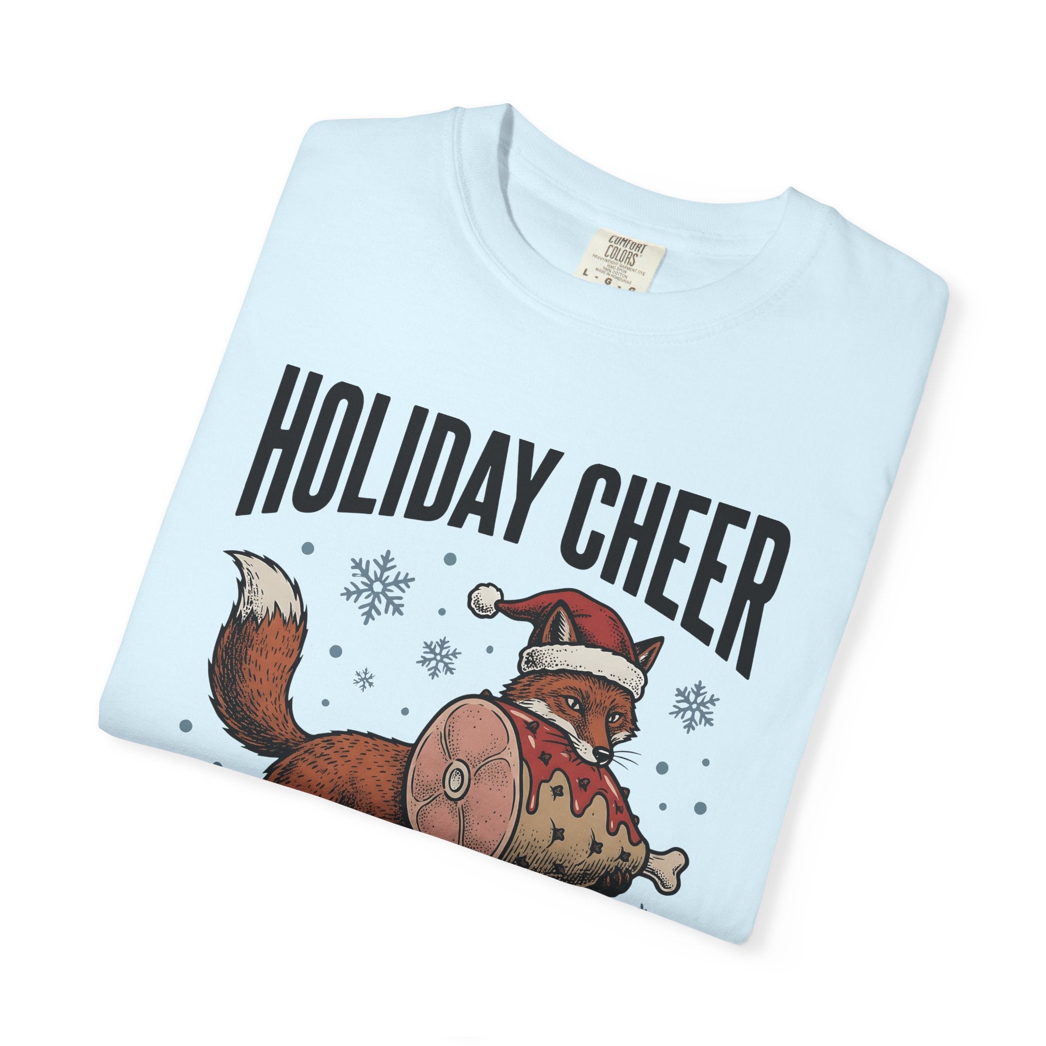 Fox Christmas Hat Shirt Christmas Wildlife Gift Women Retro Tee Fox T-Shirt Xmas Fan Vintage Tshirt Animal Graphic Sketch Snow Tshirt