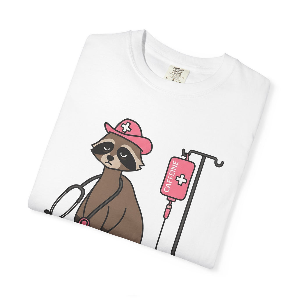 Raccoon Nurse Shirt Nurses Wildlife Gift Women Comic Tee Trash Panda T-Shirt Nurse Enthusiast Cartoon Tshirt Wildlife Graphic Chibi