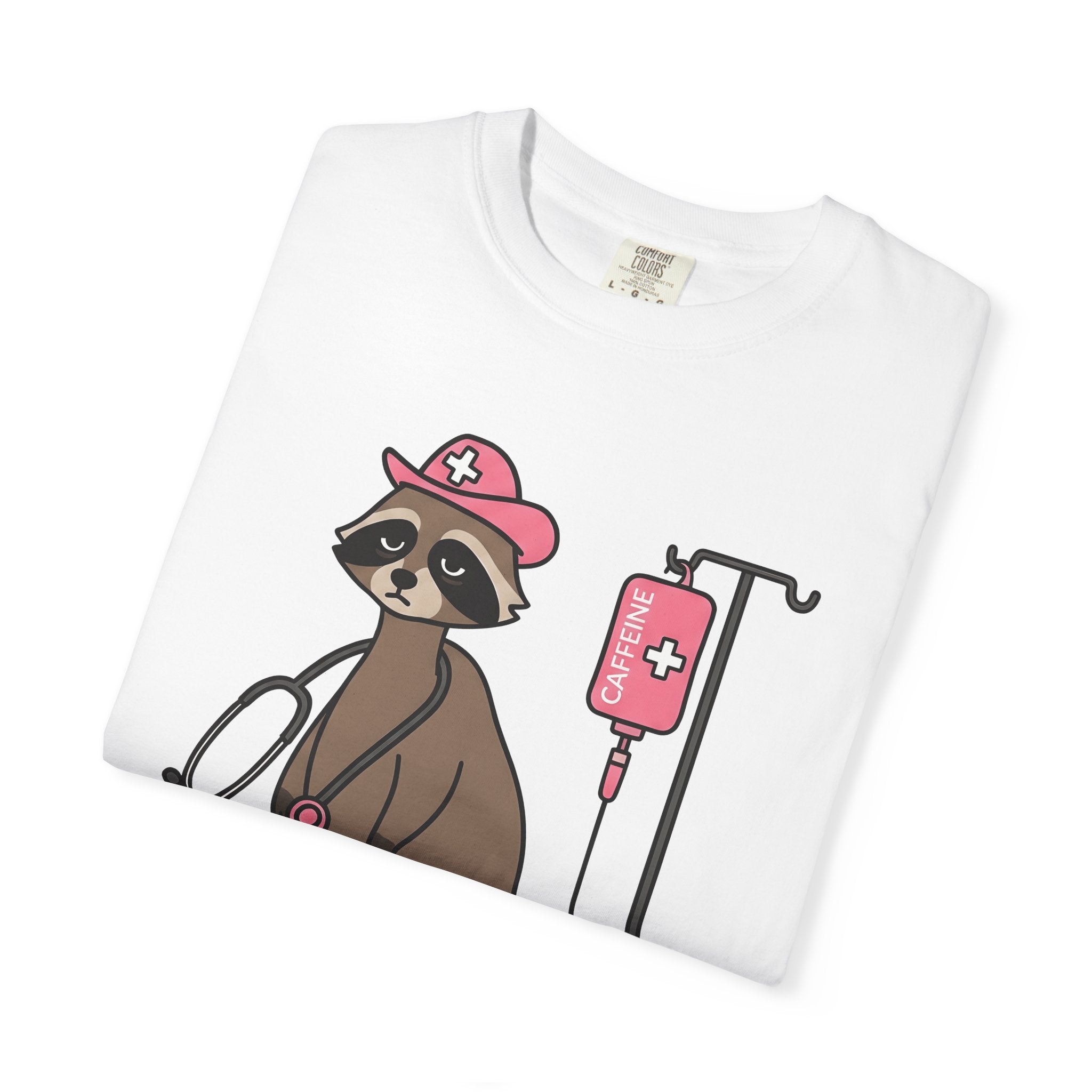 Raccoon Nurse Shirt Nurses Wildlife Gift Women Comic Tee Trash Panda T-Shirt Nurse Enthusiast Cartoon Tshirt Wildlife Graphic Chibi