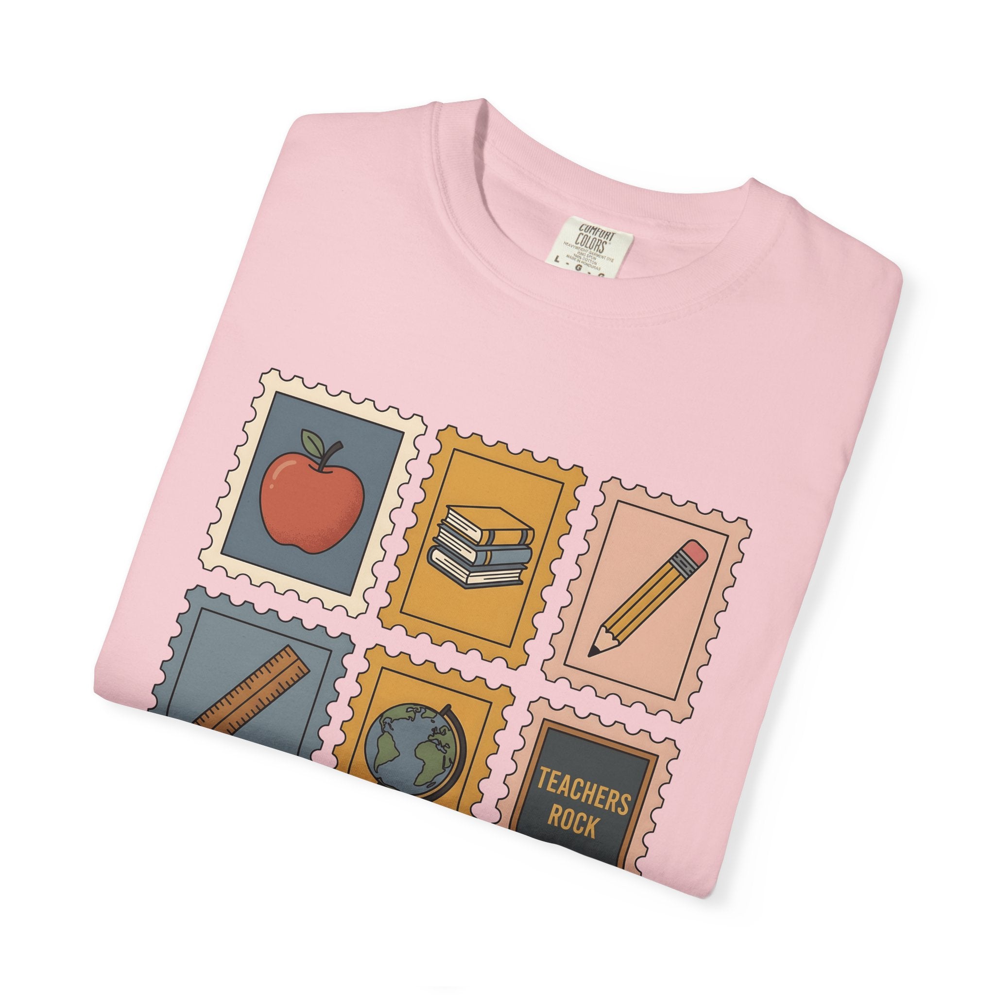 Teacher Icons Shirt Teachers Education Gift Women Doodle Tee Educator T-Shirt Teacher Enthusiast Illustration Design Learning Graphic Retro