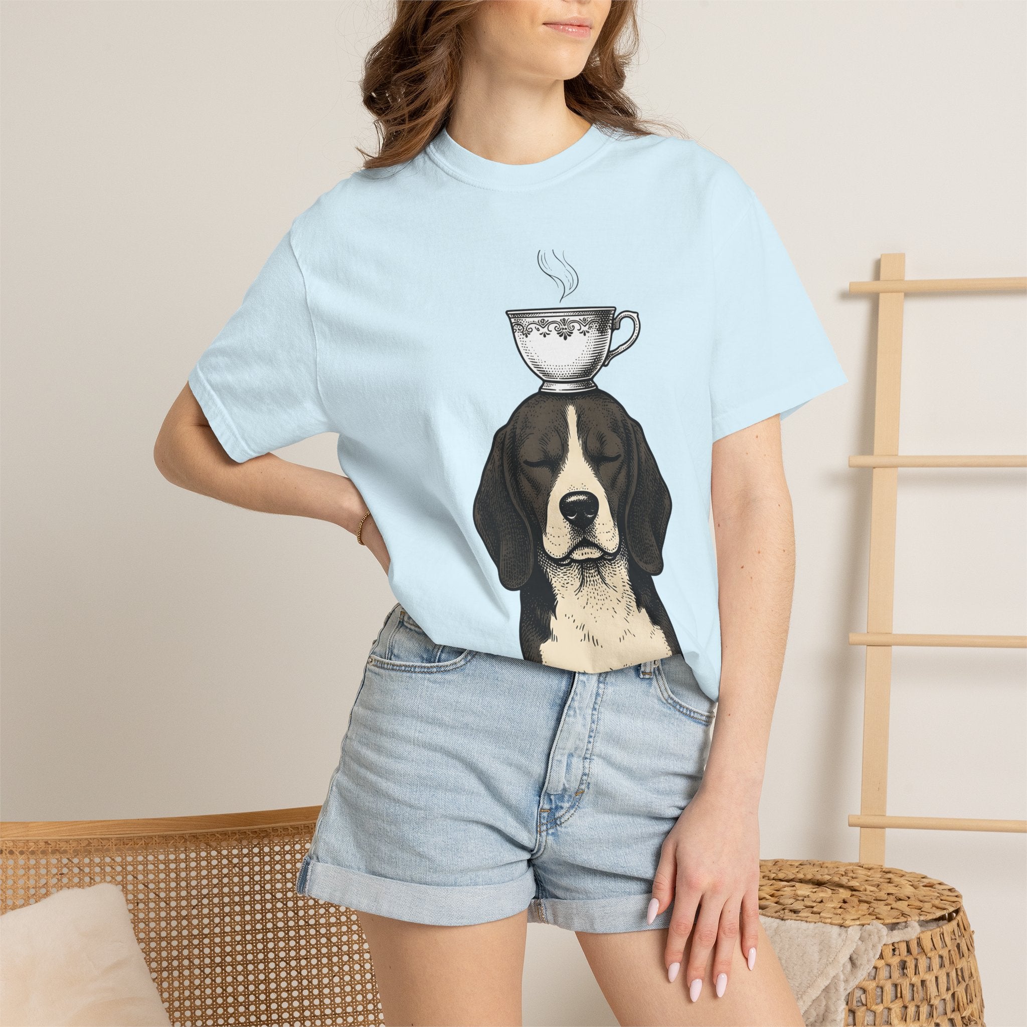 Beagle Puppy Shirt Dog Espresso Gift Women Sketch Tee Hound T-Shirt Dog Fan Drawing Tshirt Retro Mug Tshirt
