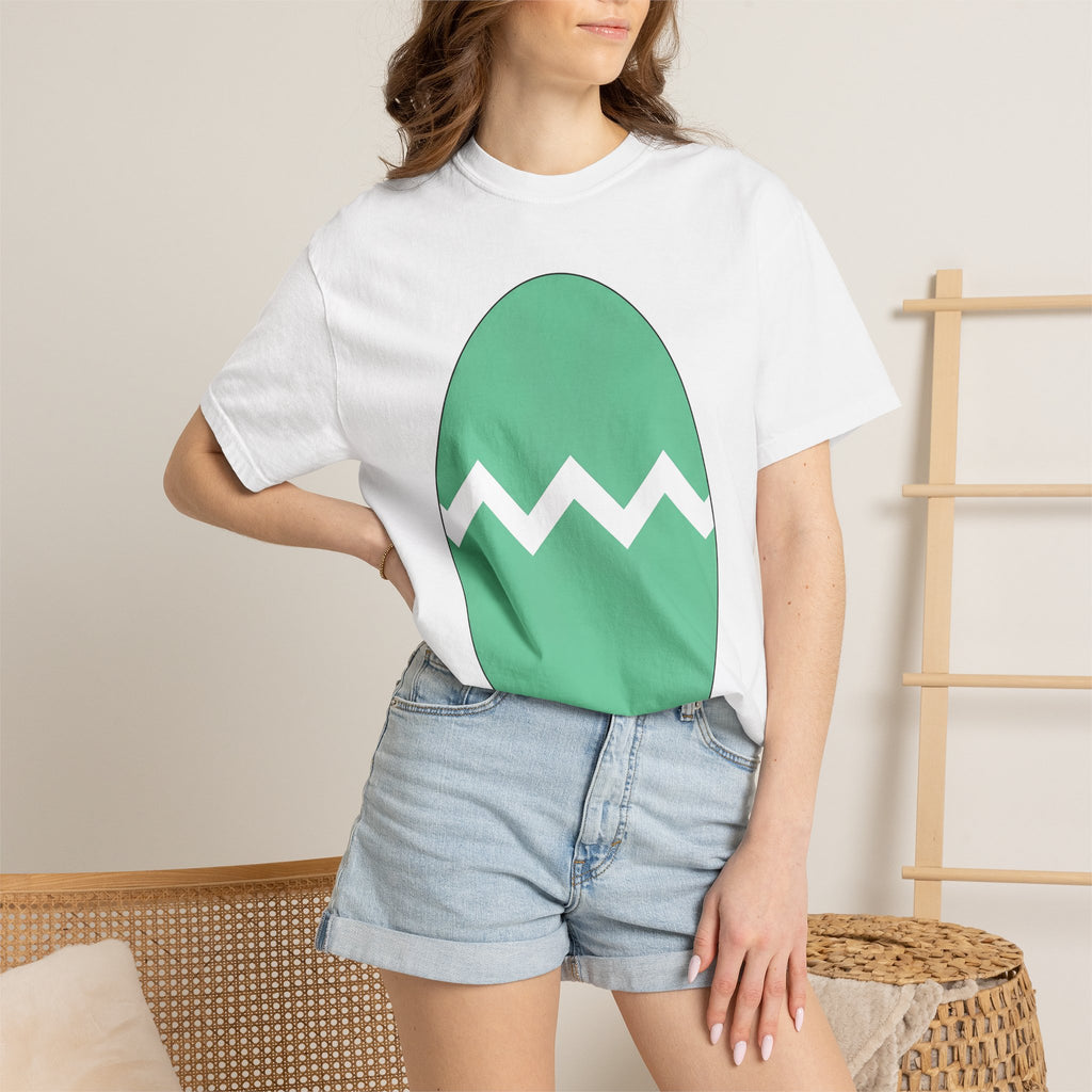 Egg Shirt Easter Festival Gift Women Simple Tee Oval T-Shirt Easter Fan Minimalist Tshirt Celebration Graphic Contemporary Stripe Design
