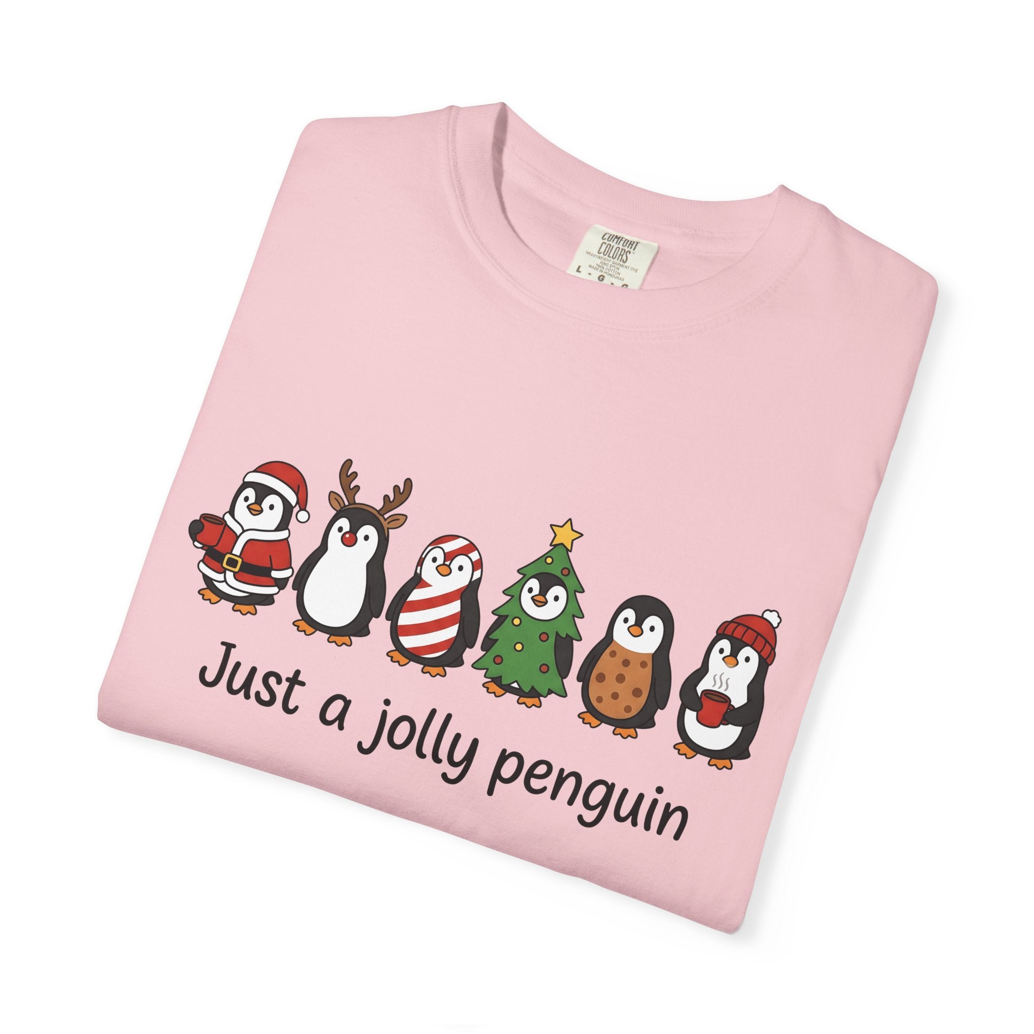 Penguin Drawing Shirt Christmas Pets Gift Women Sweet Tee Pinguin T-Shirt Xmas Fan Cartoon Tshirt Animal Graphic Animated Festive Hat Tshirt