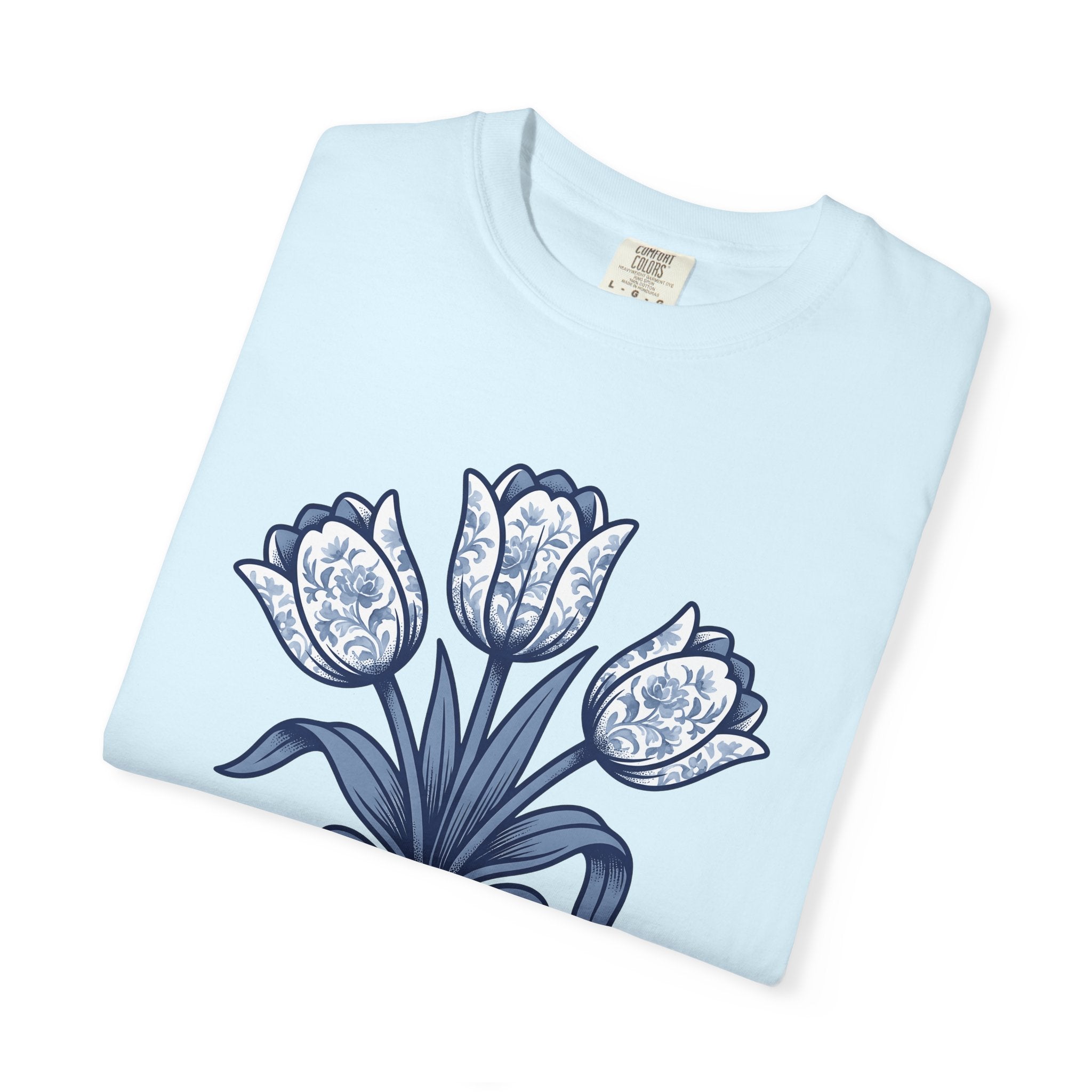 Tulip Flowers Shirt Easter Bouquet Gift Women Retro Tee Flower T-Shirt Spring Fan Floral Tshirt Floral Graphic Simple Bow Tshirt
