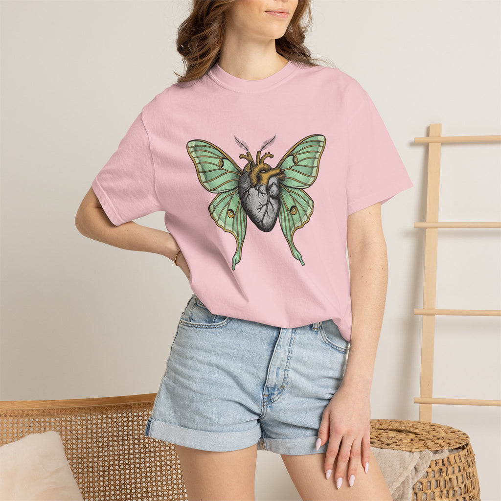 Butterfly Heart Shirt Boho Chic Wildlife Gift Women Sketch Tee Butterfly T-Shirt Bohemian Fan Doodle Graphic Hand Drawn Wings Tshirt