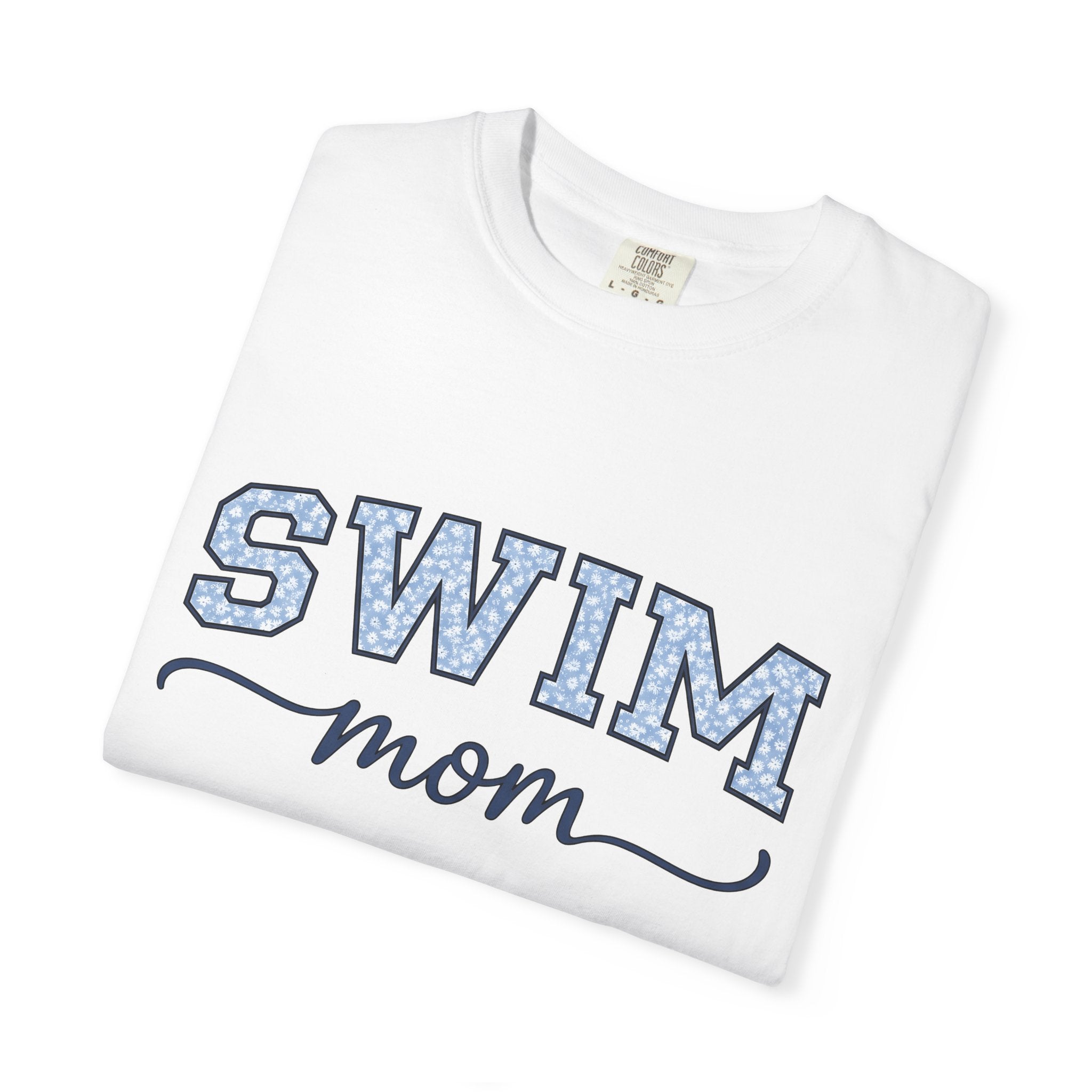 Swim Squad Shirt Sports Parent Gift Women Collegiate Tee Swim Team T-Shirt Athlete Fan Varsity Tshirt Mom Graphic Vintage Flower Design