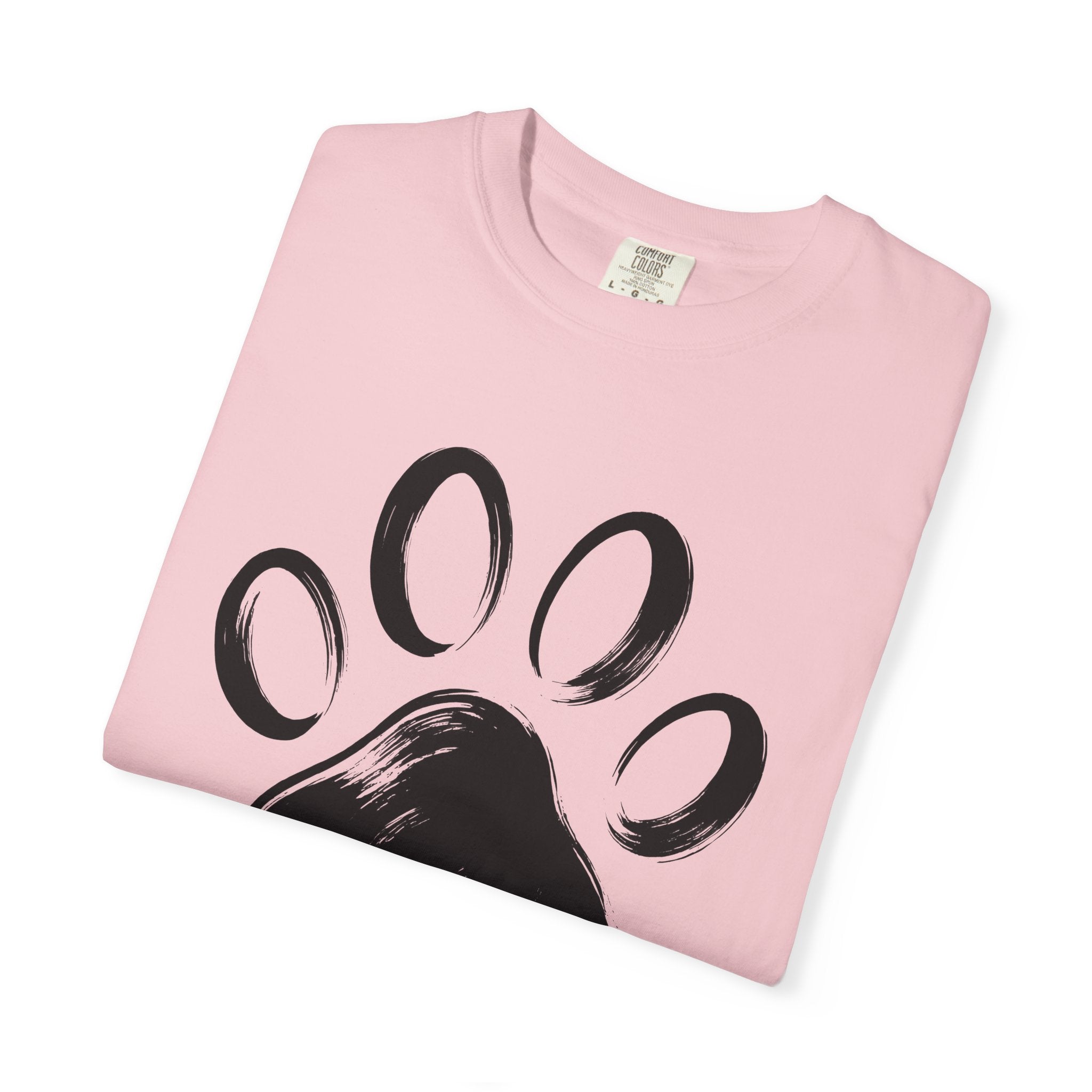 Paw Print Shirt Cat Critter Gift Women Plain Tee Footprint T-Shirt Cat Fan Animal Tshirt Creature Graphic Outline Stroke Tshirt
