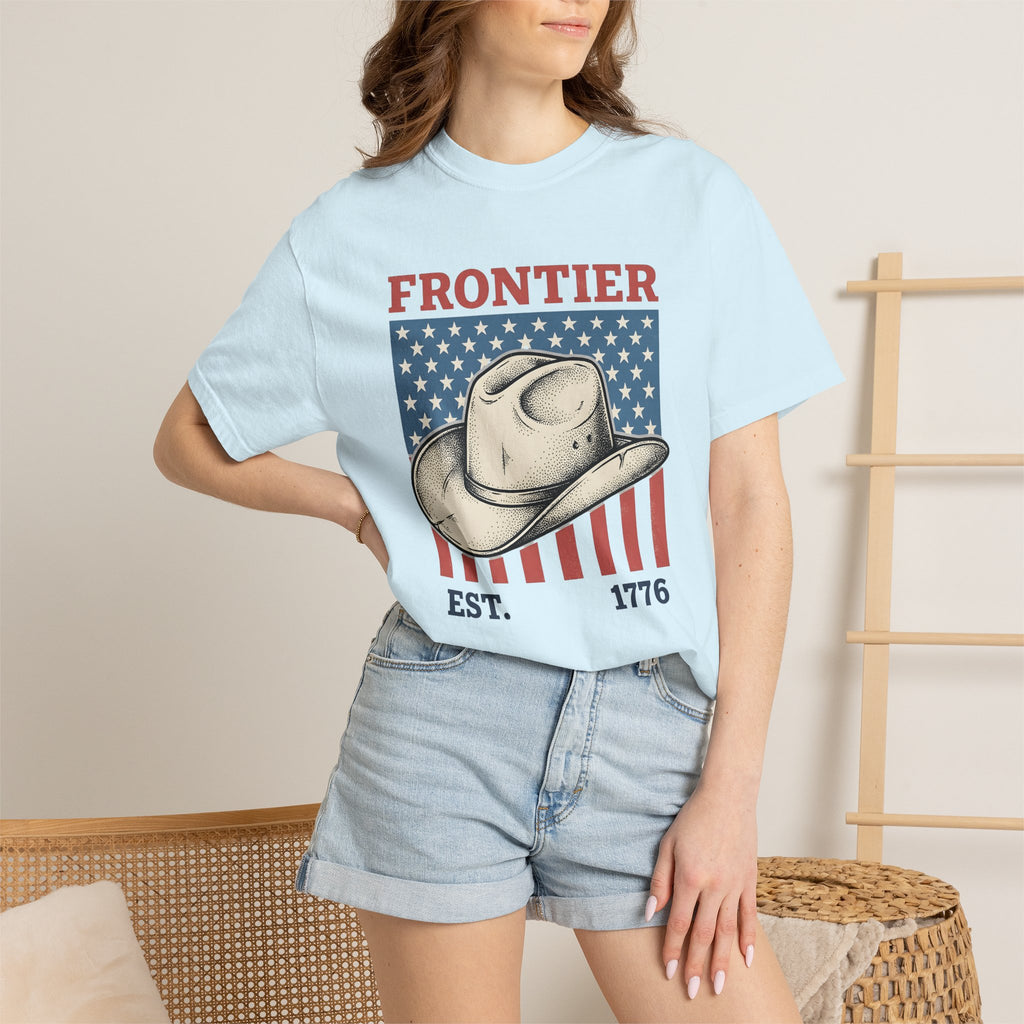 Cowboy Hat Shirt America Western Gift Women Vintage Tee Stetson T-Shirt Patriot Fan Old West Tshirt Rodeo Graphic Retro American Flag Tshirt