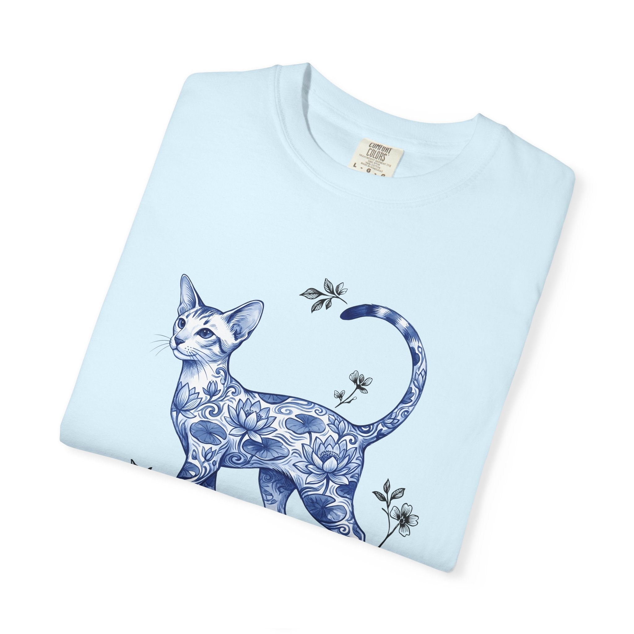 Flower Cat Shirt Cat Flower Gift Women Floral Tee Kitty T-Shirt Cat Fan Fancy Tshirt Blossom Graphic Retro Water Lily Tshirt