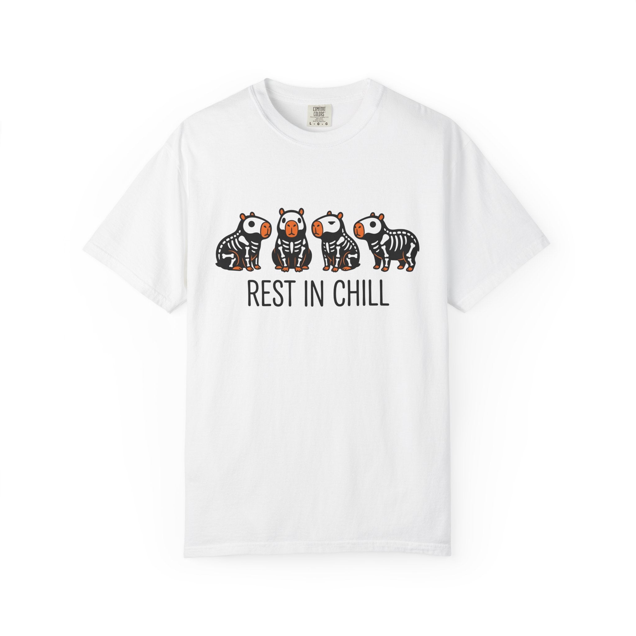 Capybara Skeleton Shirt Halloween Animal Gift Women Cartoon Tee Rodent T-Shirt Spooky Fan Kawaii Tshirt Creature Graphic Cute Animal Costume
