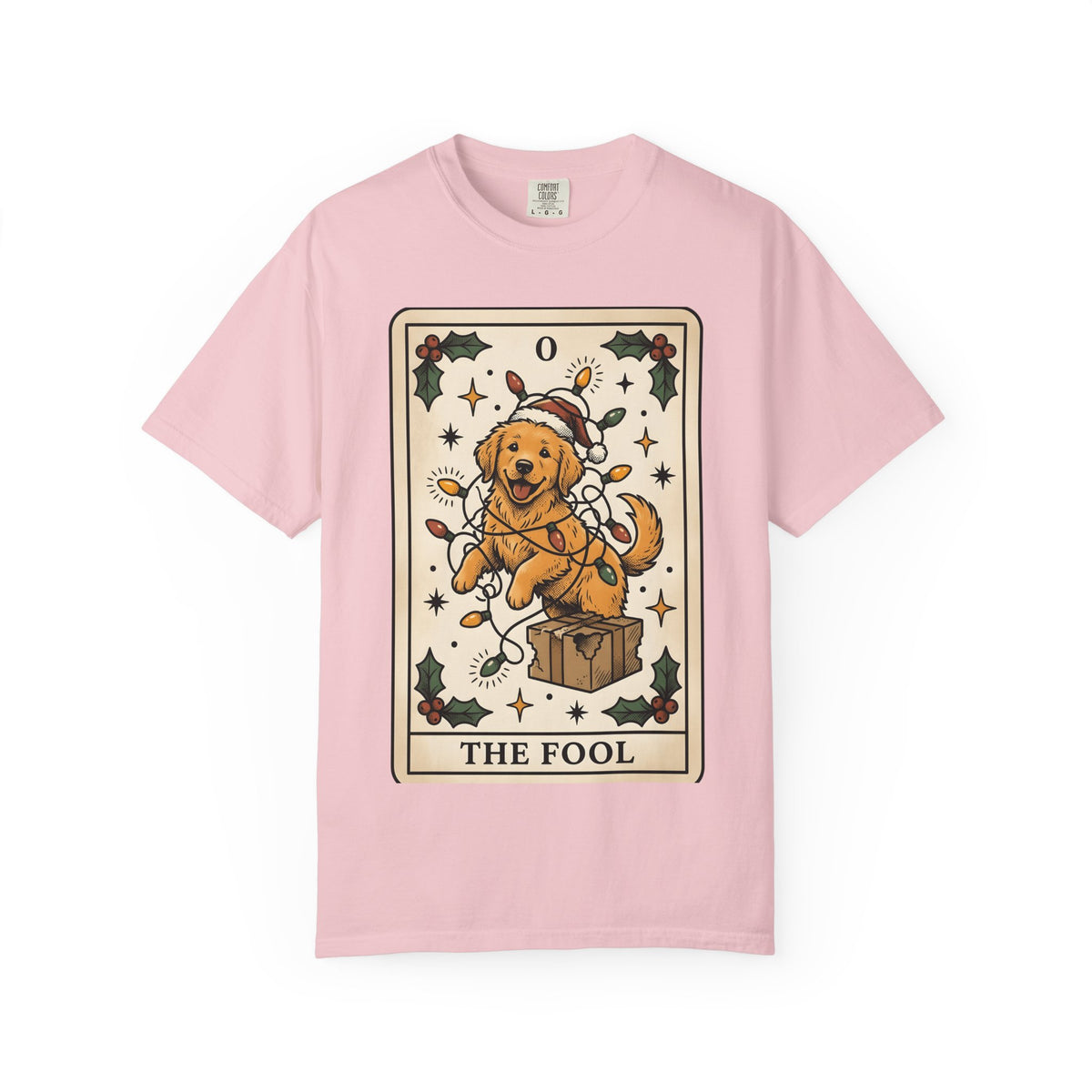 Golden Retriever Fairy Lights Retro T-Shirt – Christmas Dog Lover Design, Unisex Graphic Tee