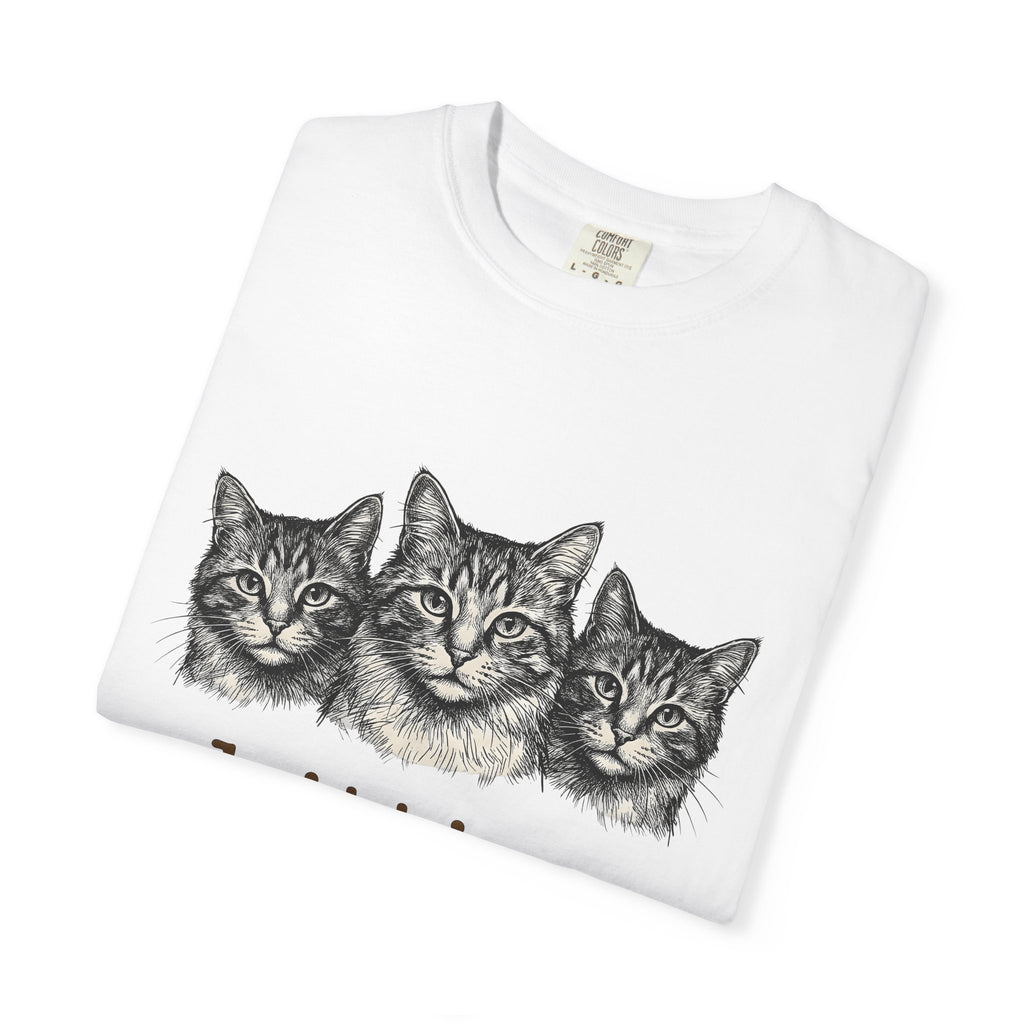 Orange Cats Shirt Cat Wildlife Gift Women Cartoon Tee Tabby T-Shirt Cat Fan Cartoon Tshirt Wildlife Graphic Line Art Threesome Tshirt
