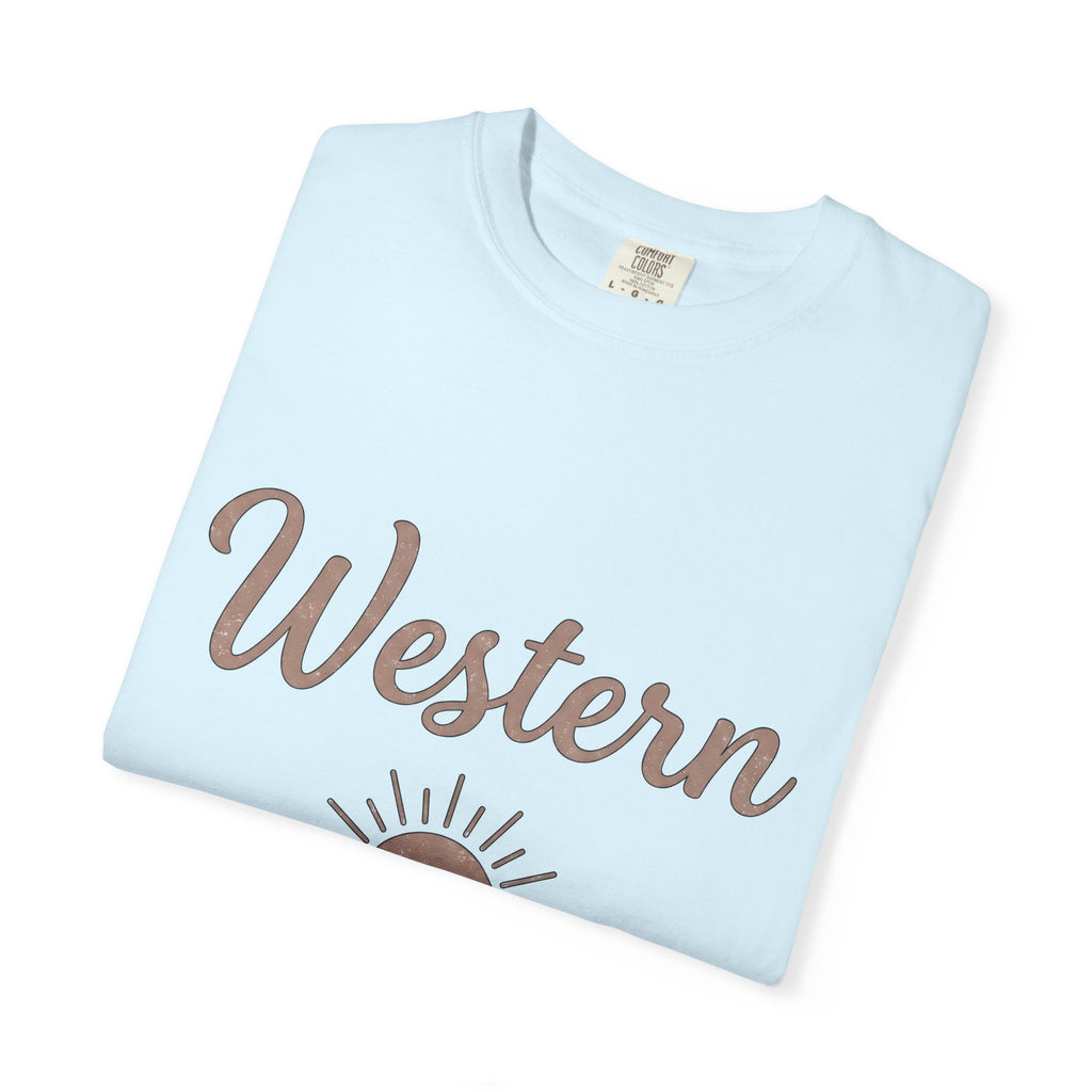 Cowboy Sunrise Shirt Cowgirl Native Gift Women Handmade Tee Western T-Shirt Rodeo Fan Handmade Tshirt Tribal Graphic Old School Sunlight