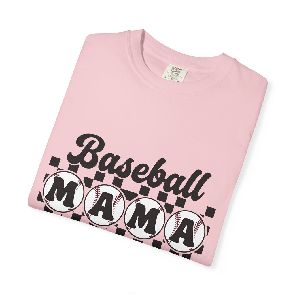Baseball Mom Shirt Baseball Mom Sports Gift Women Bold Tee Mom T-Shirt Baseball Fan Branded Tshirt Athletic Graphic Retro Checkered Tshirt