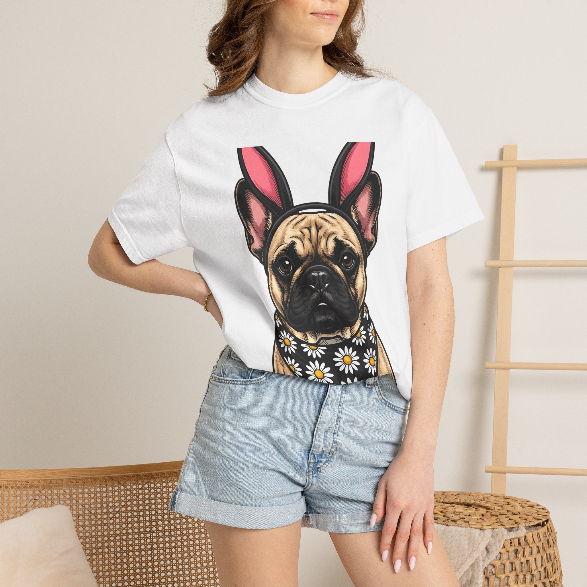 French Bulldog Shirt Easter Pets Gift Women Kawaii Tee Bulldog T-Shirt Easter Fan Cute Tshirt Animal Graphic Vintage Bunny Ears Tshirt
