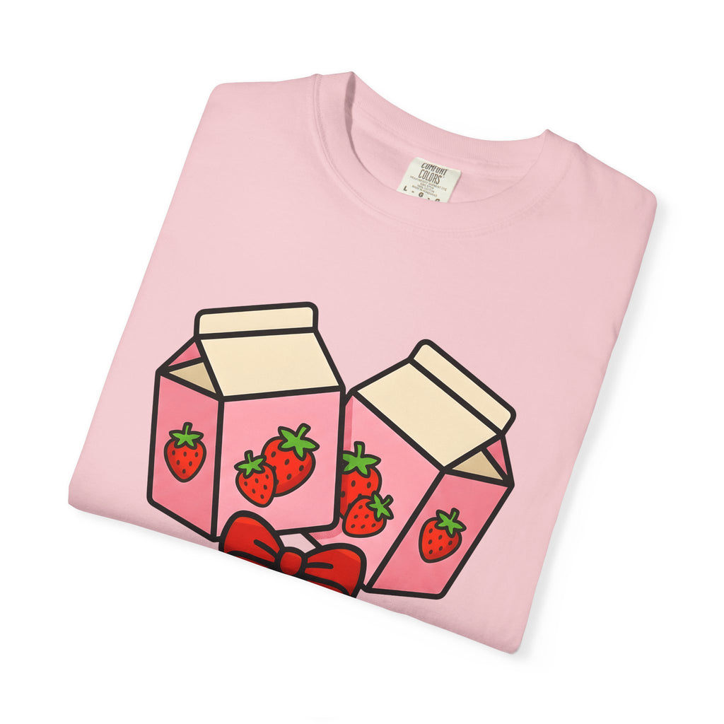 Strawberry Cream Carton Shirt Drinks Cuisine Gift Women Sweet Tee Cream Carton T-Shirt Beverage Fan Dairy Tshirt Food Graphic Illustration