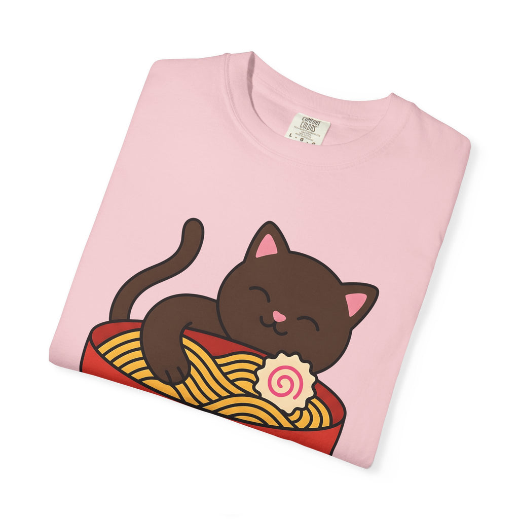 Feline Ramen Dish Shirt Cat Meals Gift Women Chibi Tee Ramen Bowl T-Shirt Kitty Fan Cute Tshirt Food Graphic Animation Spaghetti Tshirt