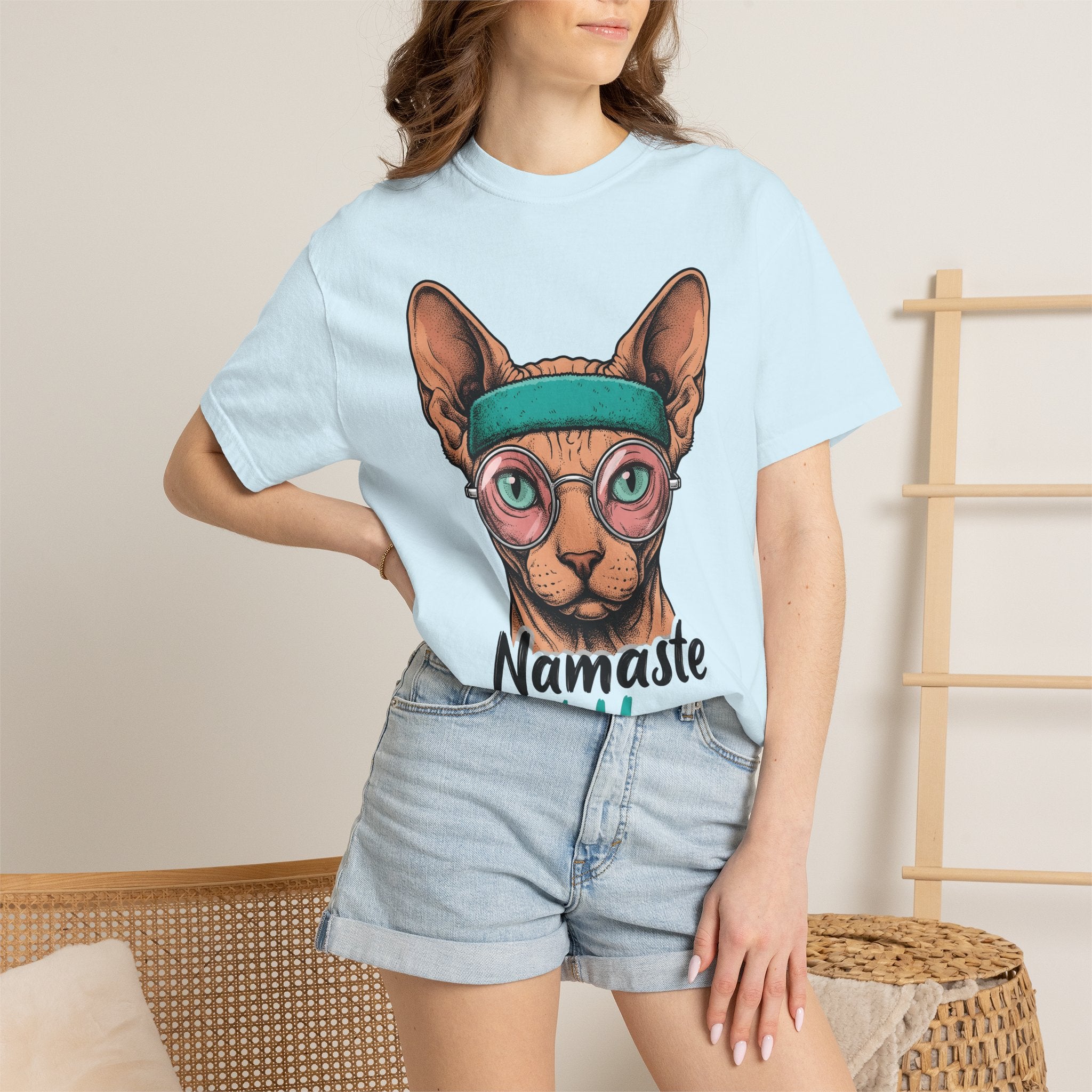 Sphynx Feline Shirt Cat Mindfulness Gift Women Line Art Tee Cat T-Shirt Cat Fan Minimalist Graphic Cat Illustration Pop Art Spectacles