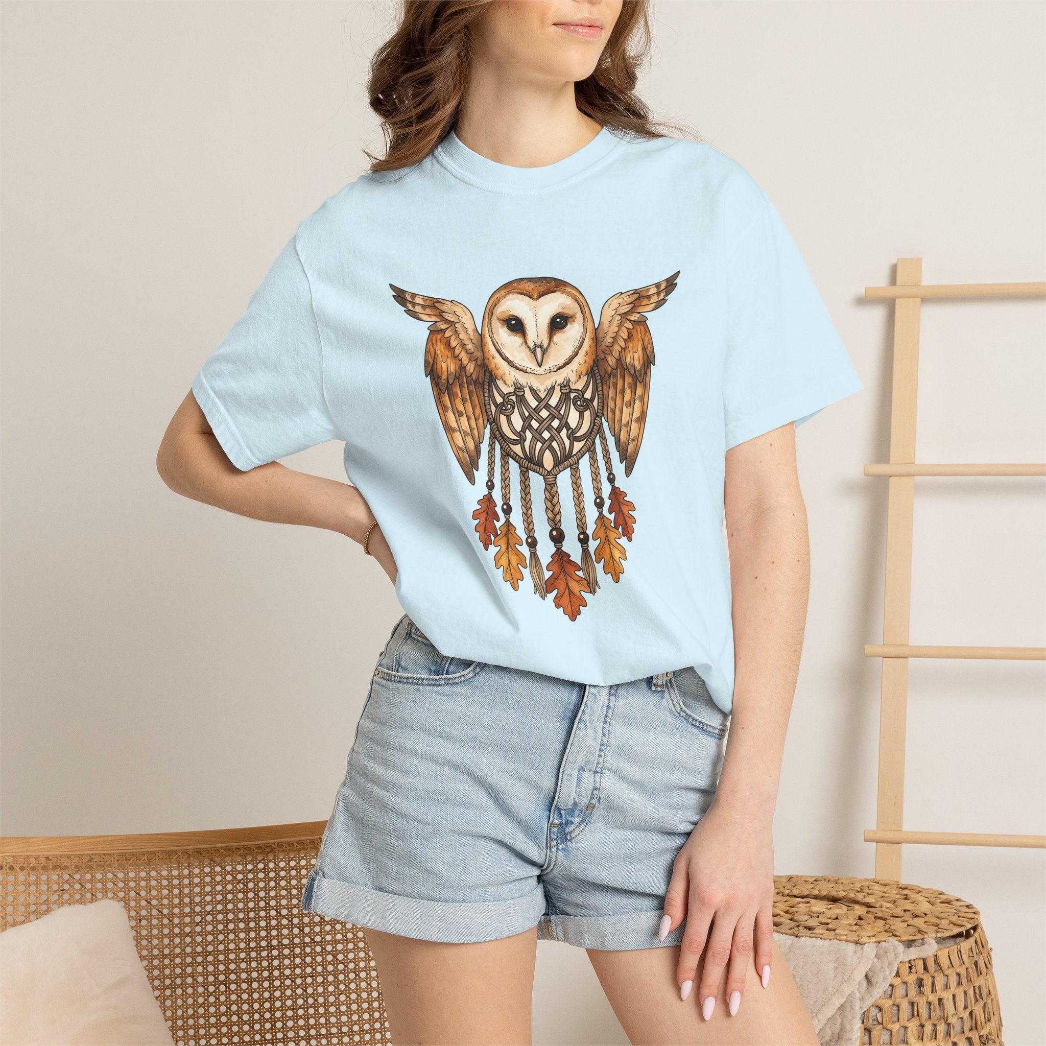 Owl Dream Catcher Shirt Boho Chic Fauna Gift Women Ethnic Tee Dreamcatcher T-Shirt Bohemian Enthusiast Tribal Tshirt Wildlife Graphic Line