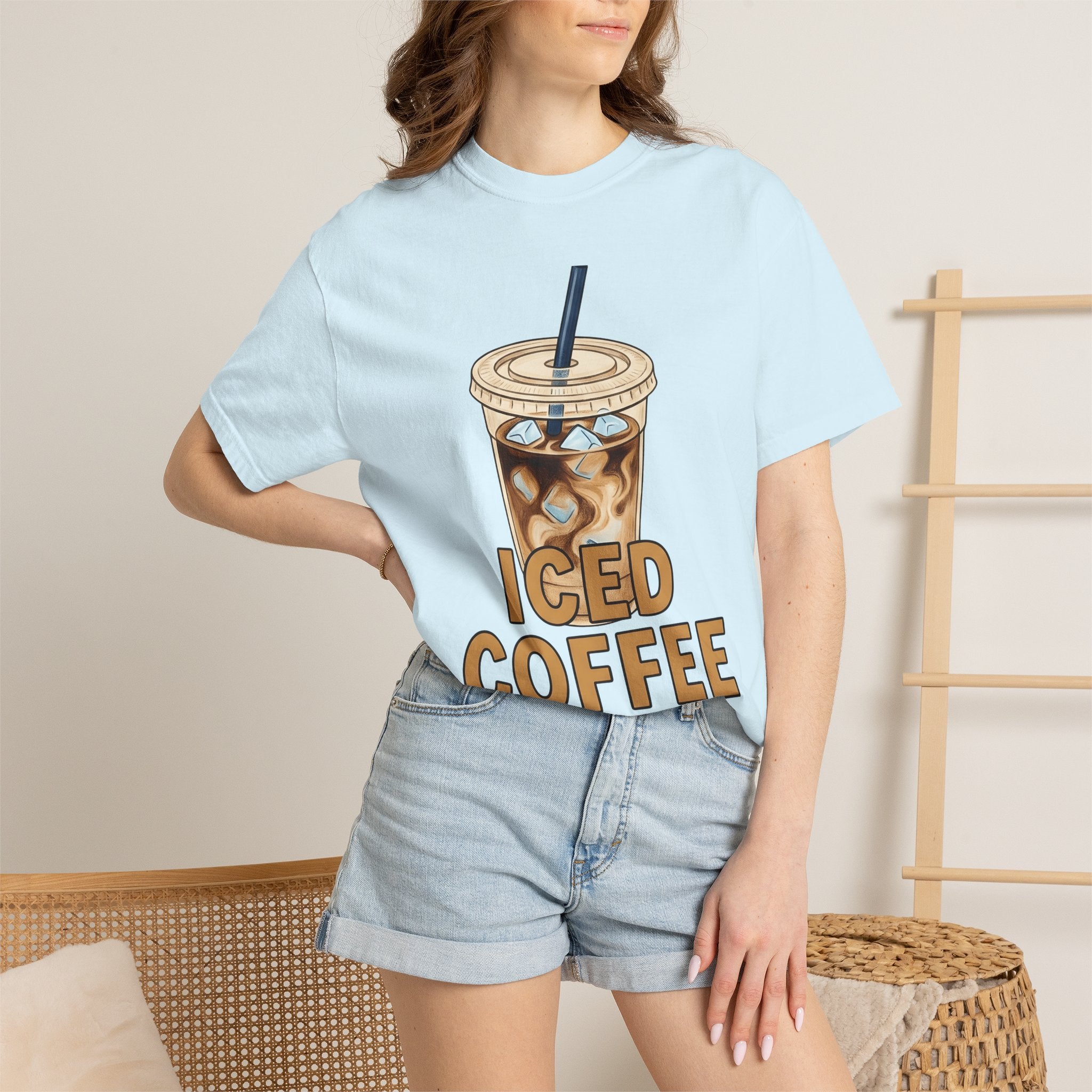 Cold Coffee Cup Shirt Coffee Gourmet Gift Women Comic Tee Coffee Mug T-Shirt Coffee Fan Cartoon Tshirt Gourmet Design Vintage Frozen Cubes
