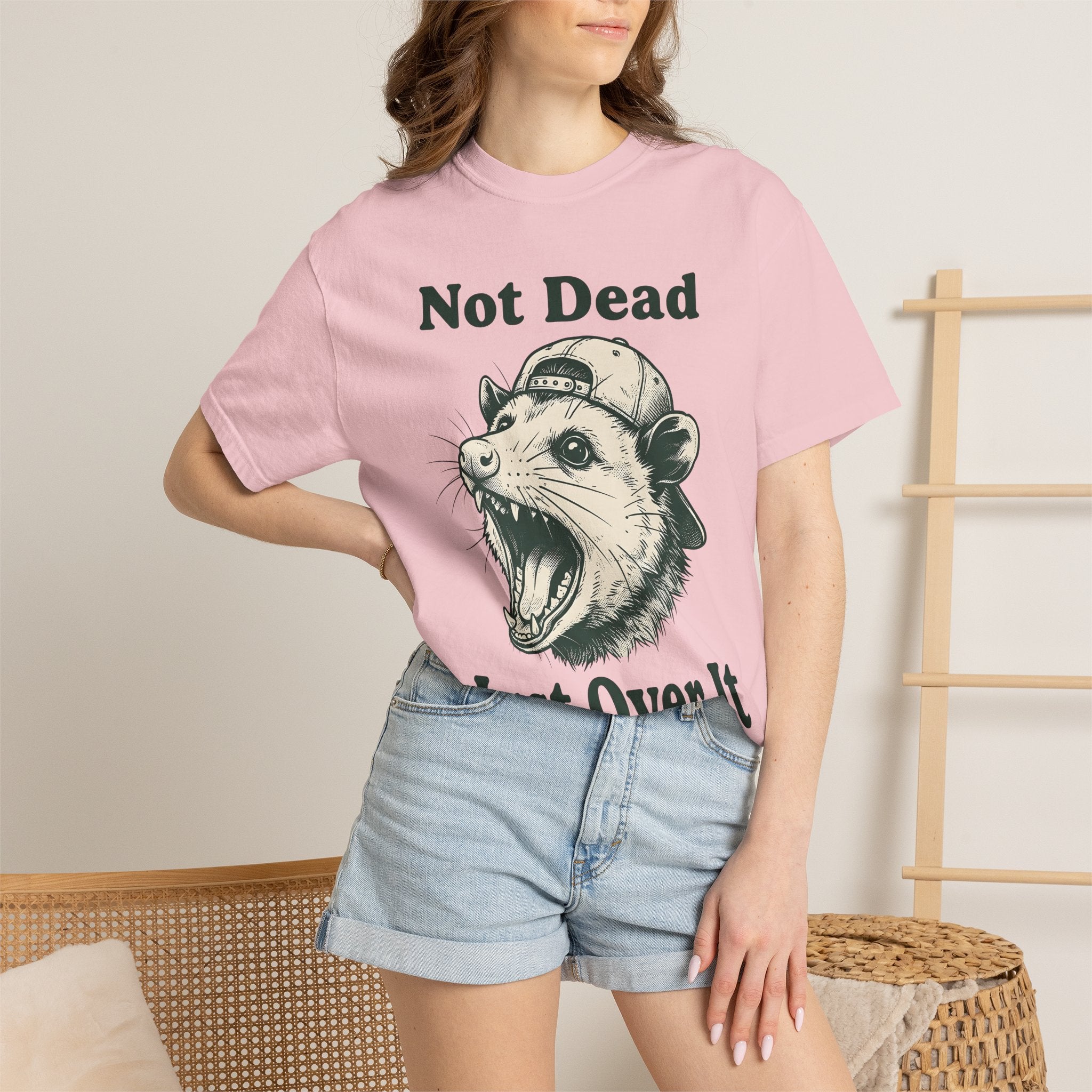 Possum Cap Shirt Funny Creatures Gift Women Illustration Tee Opossum T-Shirt Humor Fan Graphic Tshirt Animal Graphic Art Print Sporty Hat