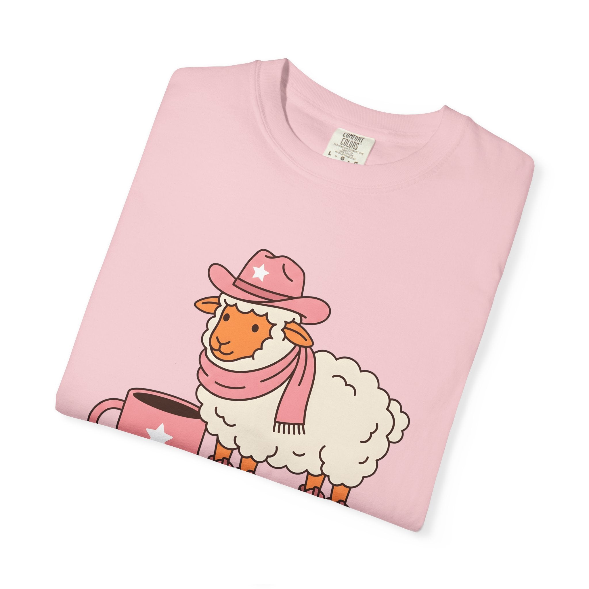 Cowgirl Sheep Shirt Coffee Animal Gift Women Kawaii Tee Shepherd T-Shirt Coffee Fan Cute Tshirt Creature Graphic Cartoon Coffee Mug Tshirt