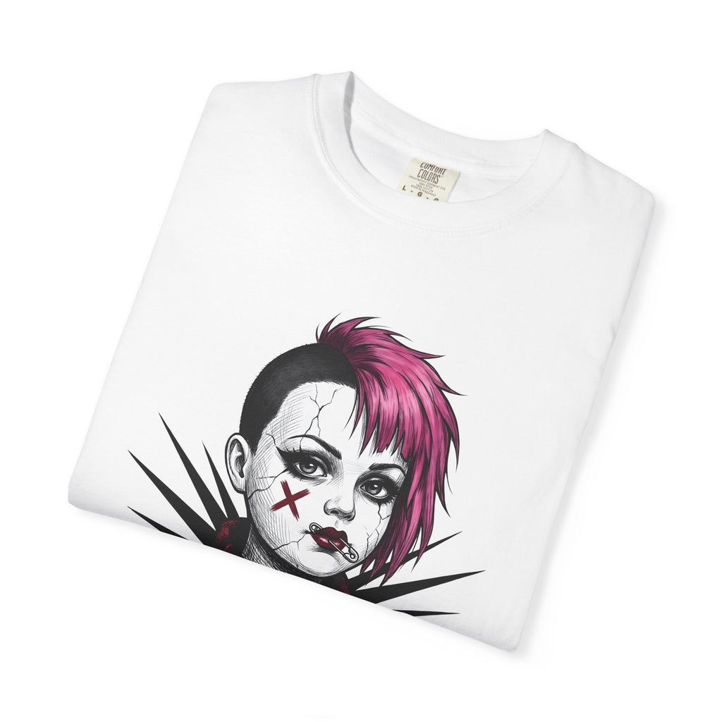 Rebellious Girl Shirt Punk Apparel Gift Women Urban Tee Tomboy T-Shirt Punk Fan Streetwear Tshirt Clothing Graphic Doodle Brooch Tshirt