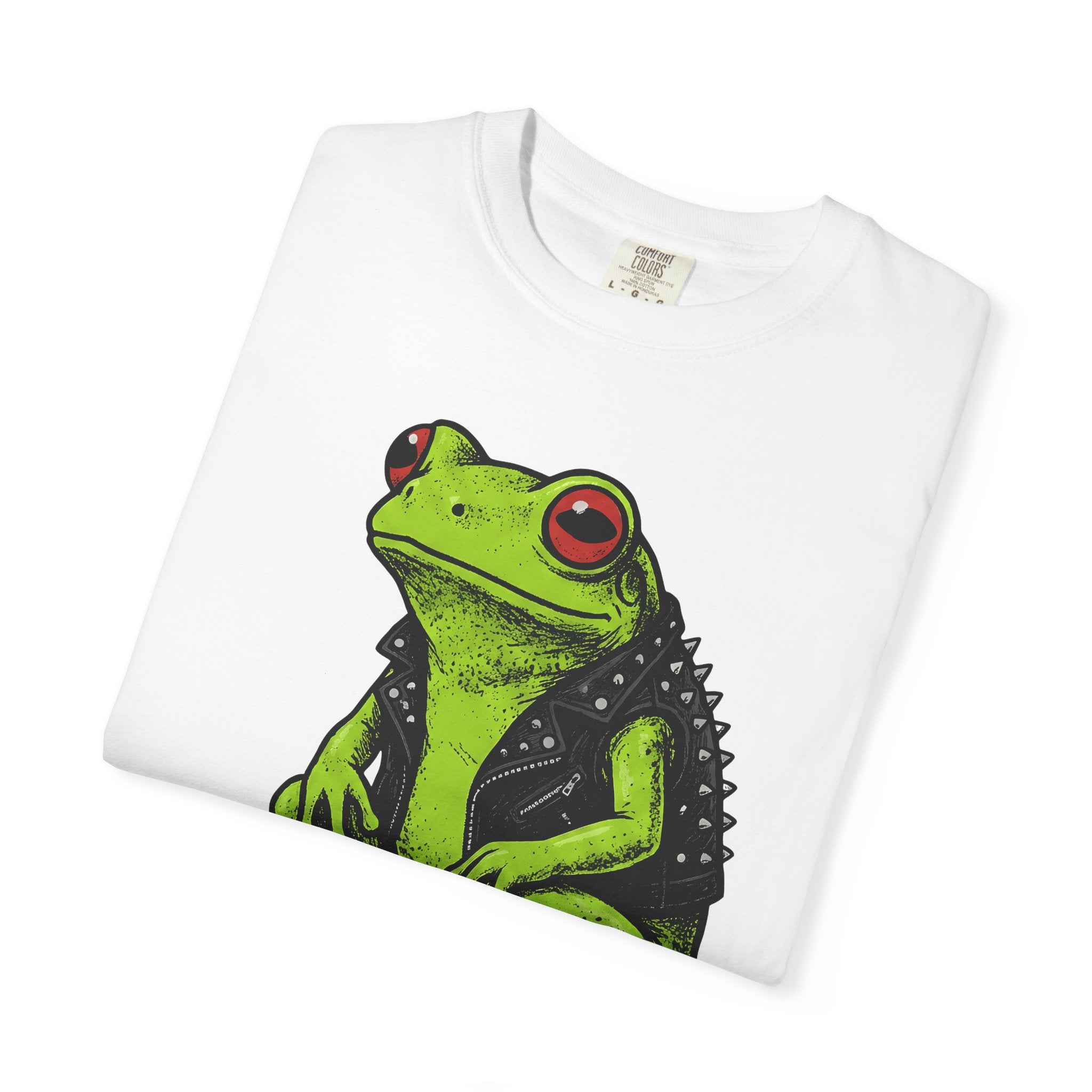 Cool Frog Shirt Frog Fauna Gift Women Pop Art Tee Toad T-Shirt Amphibian Fan Pop Art Tshirt Wildlife Graphic Retro Style Studded Jacket