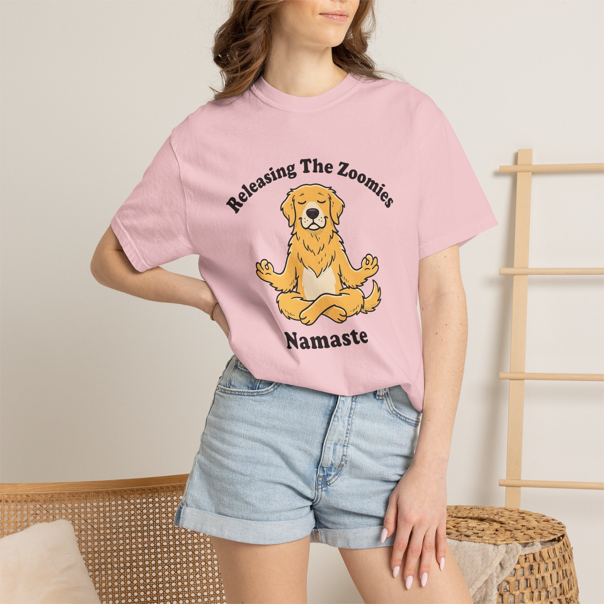 Zen Dog Shirt Yoga Fitness Gift Women Illustration Tee Puppy T-Shirt Fitness Enthusiast Drawing Graphic Workout Doodle Yoga Pose Tshirt