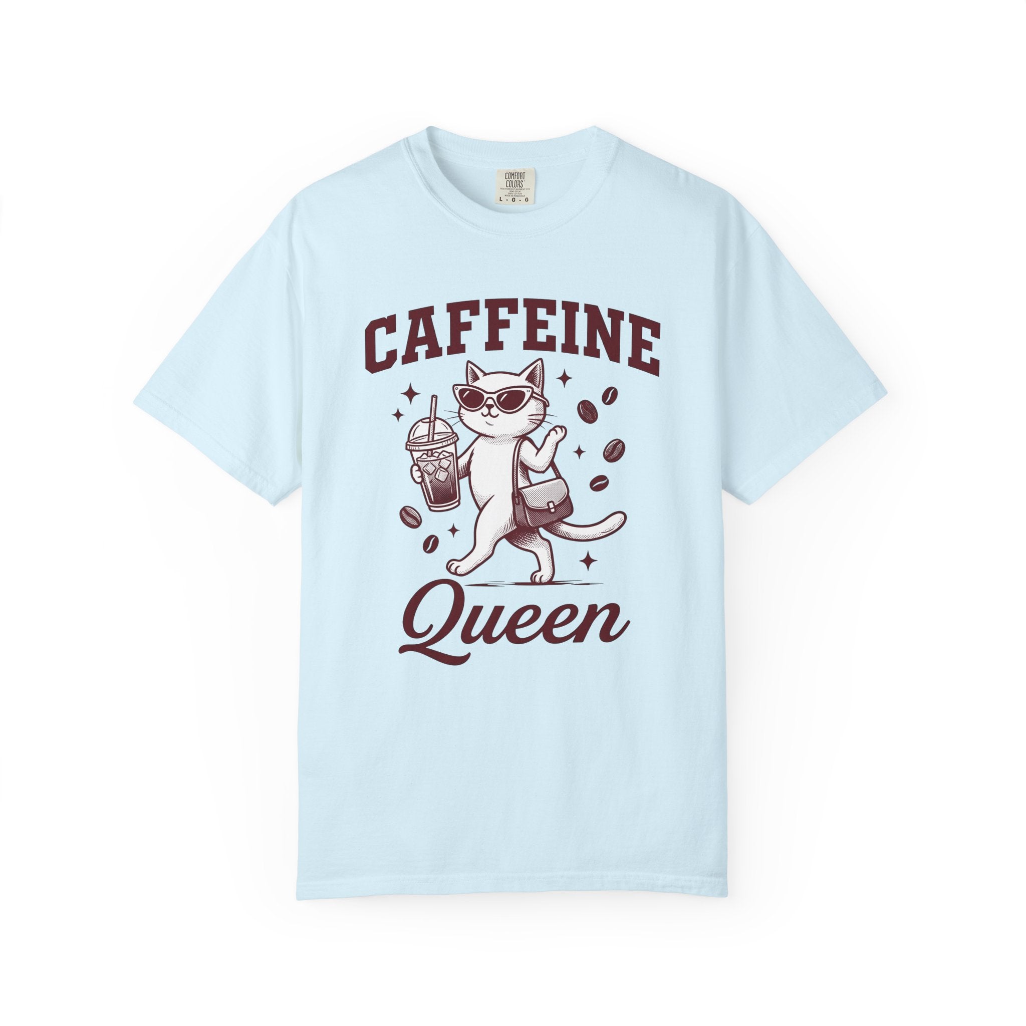 Cat Sunglasses Shirt Cat Coffee Gift Women Vintage Tee Kitty T-Shirt Cat Fan Retro Tshirt Caffeine Graphic Hand Drawn Coffee Cup Tshirt