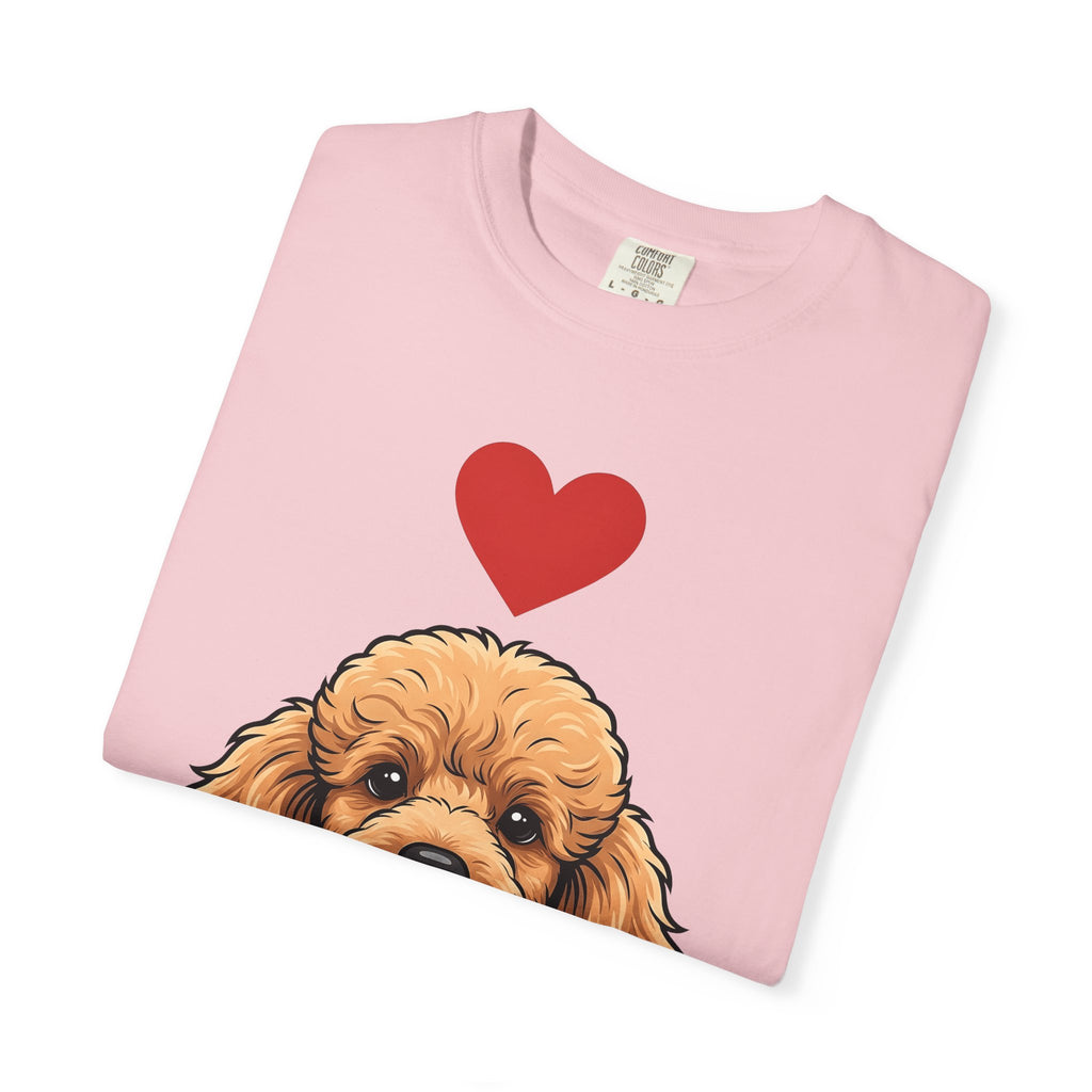 Poodle Puppy Shirt Dog Pet Gift Women Comic Tee Puppy T-Shirt Dog Fan Canine Tshirt Pet Illustration Vintage Love Symbol Tshirt