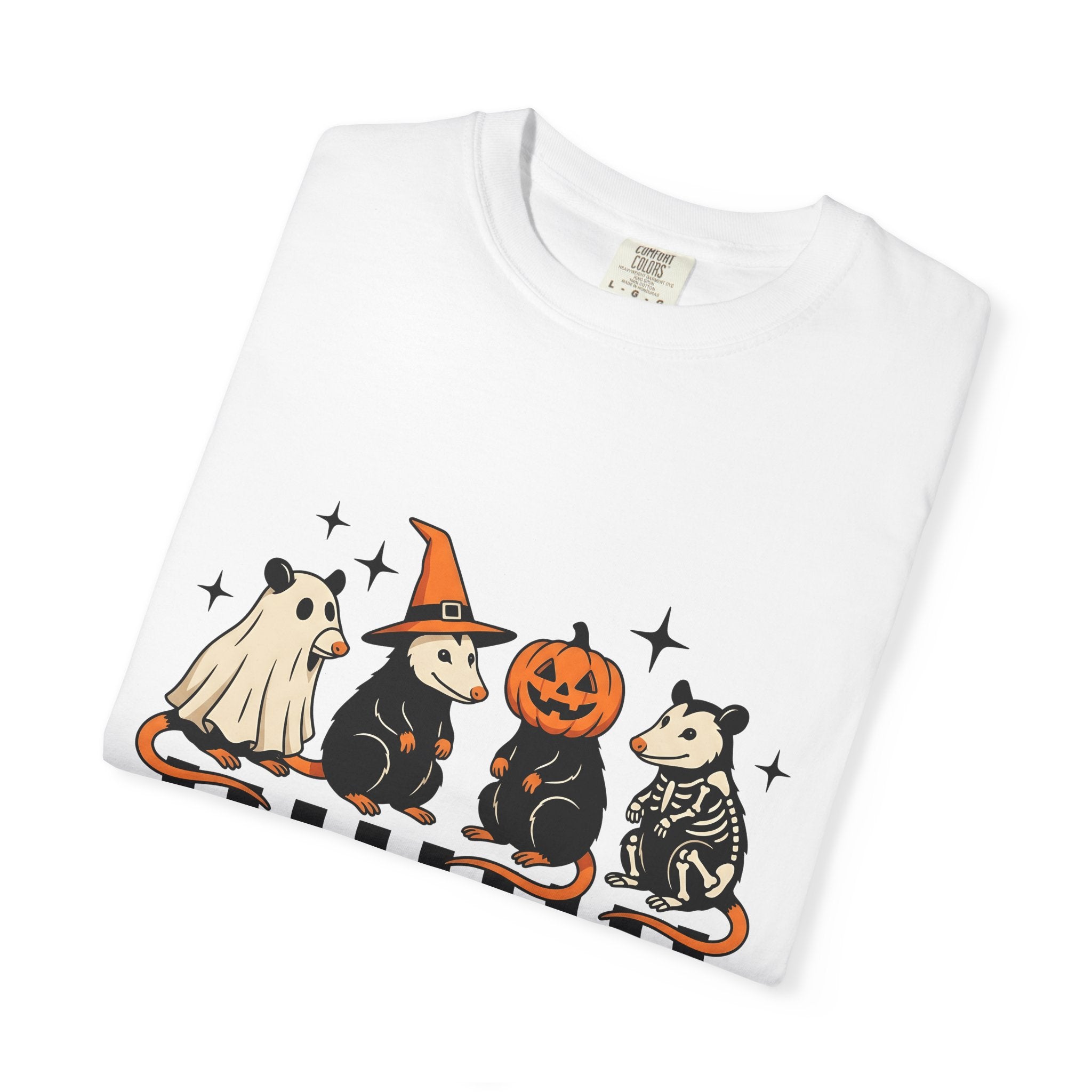 Possum Crew Shirt Halloween Critter Gift Women Illustration Tee Opossum T-Shirt Horror Fan Opossum Graphic Animal Graphic Hand Drawn
