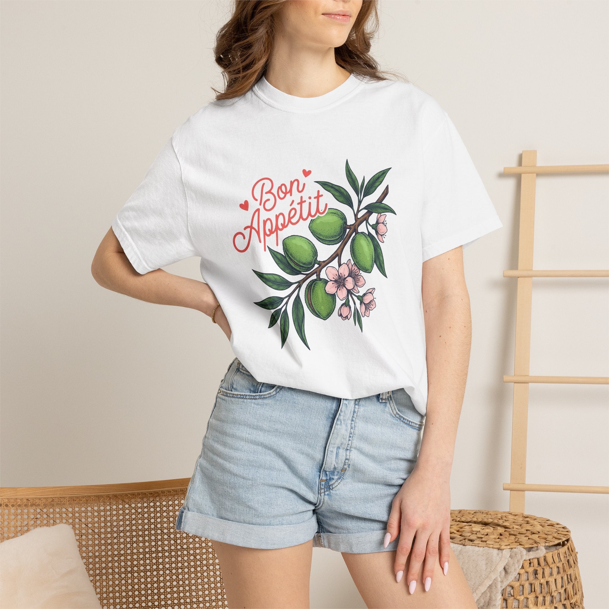 Almond Sprig Shirt Desserts Baking Gift Women Flower Tee Almond T-Shirt Pastry Fan Floral Tshirt Bakery Graphic Hand Drawn Bloom Tshirt