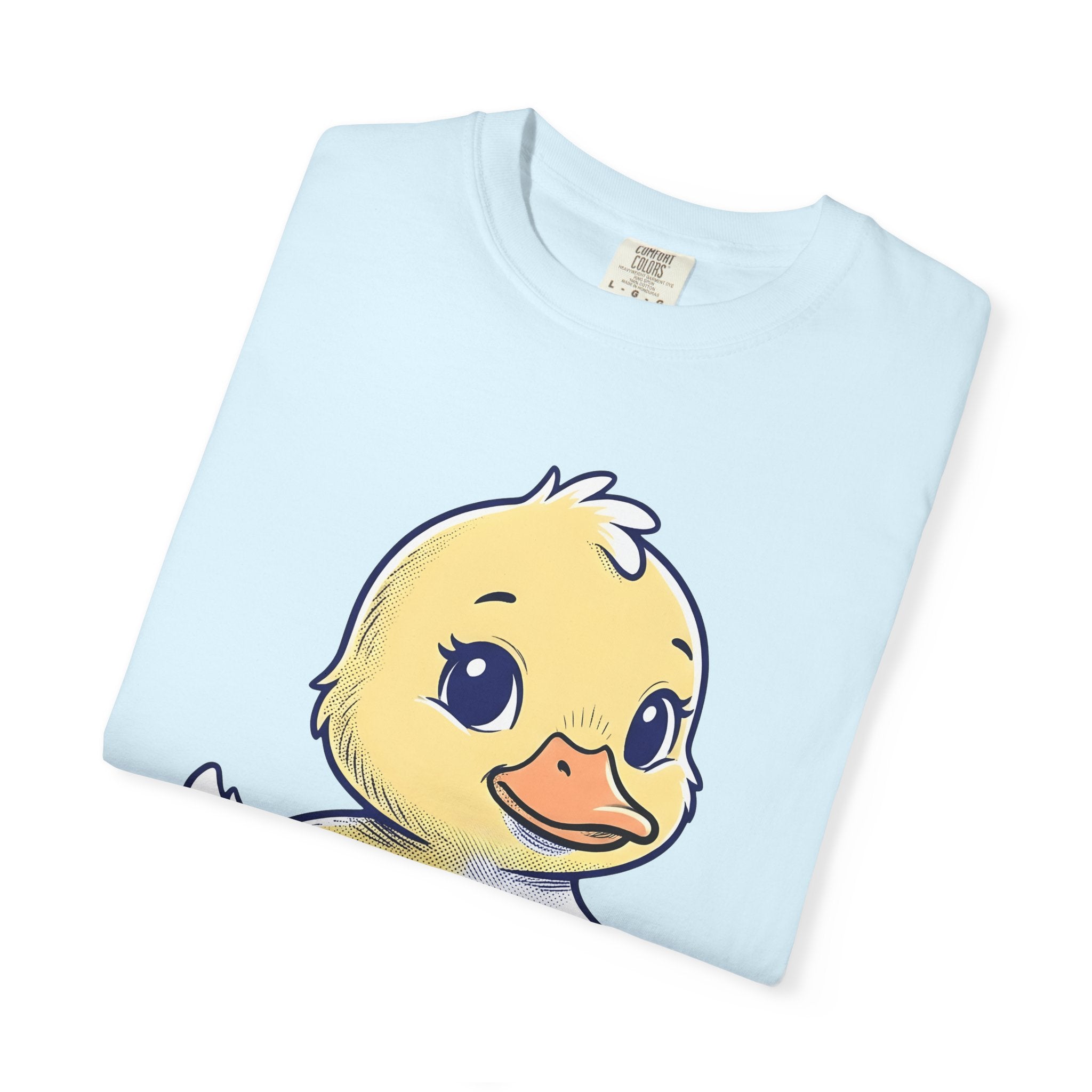 Duckling Shirt Animals Sweet Gift Women Animated Tee Duck T-Shirt Creature Fan Cartoon Tshirt Cute Graphic Hand Drawn Wide Eyes Tshirt