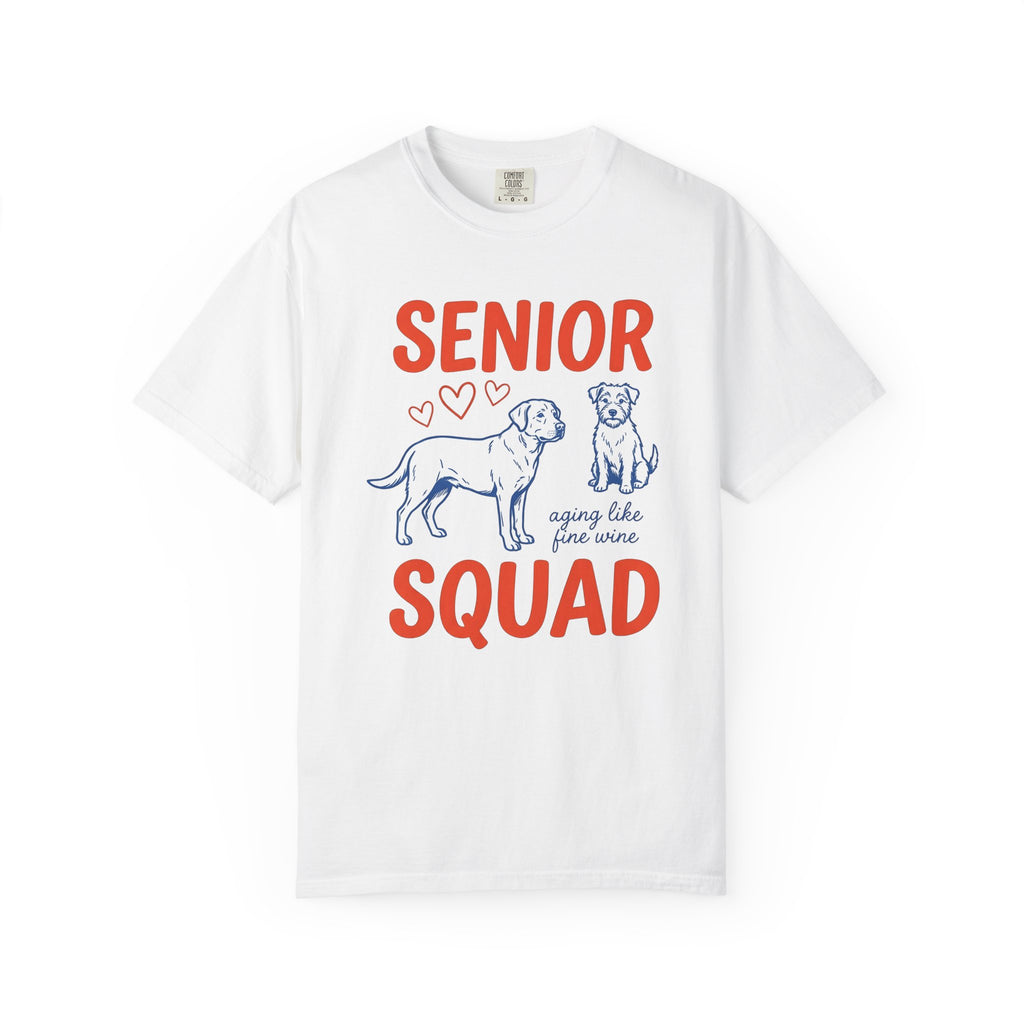 Senior Pups Shirt Dog Shelter Gift Women Cartoon Tee Puppy T-Shirt Dog Owner Dog Mom Tshirt Rescue Graphic Senior Puppy Nostalgic Heart