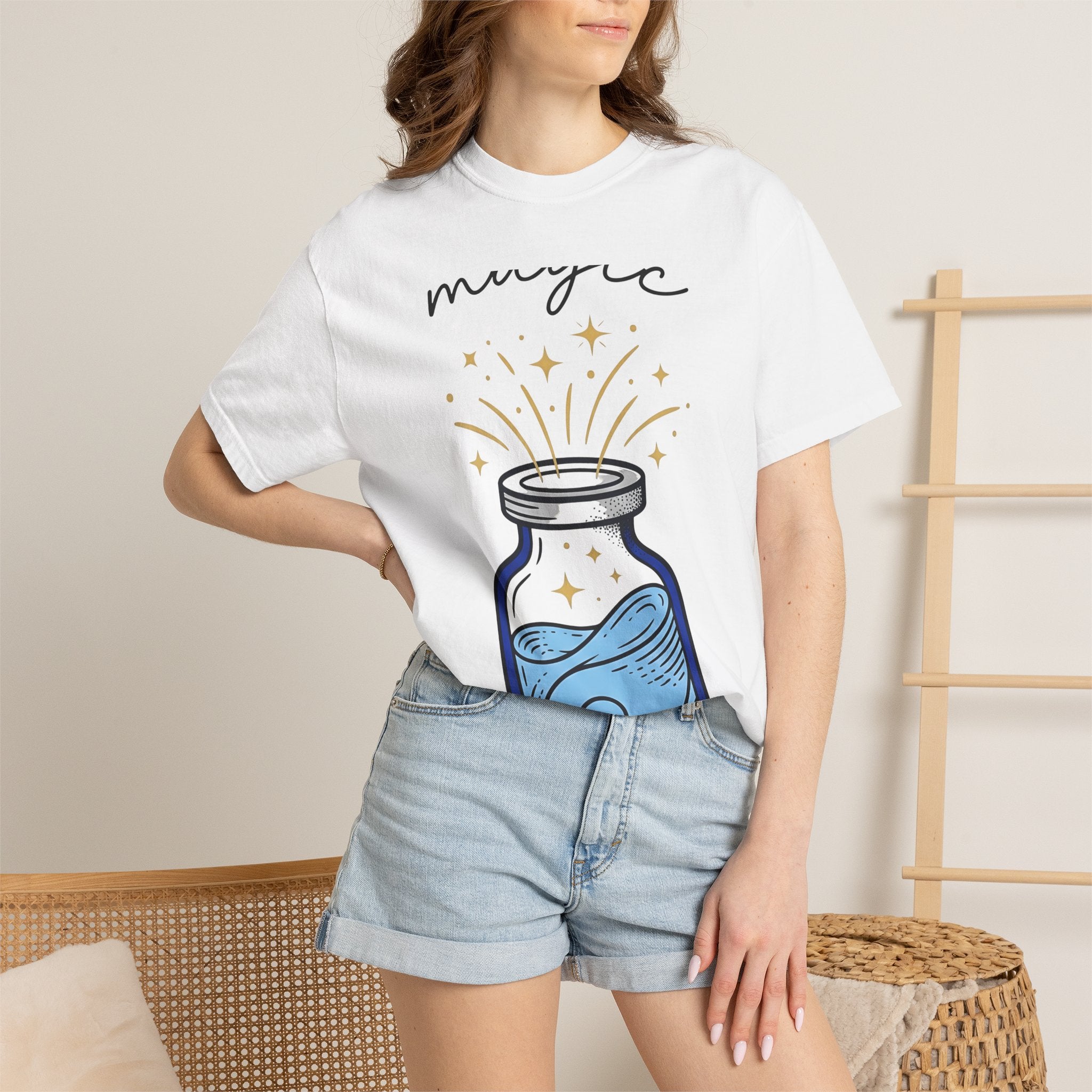 Potion Bottle Shirt Boho Chic Spirituality Gift Women Fantasy Tee Apothecary Jar T-Shirt Bohemian Fan Mystical Graphic Tshirt Doodle