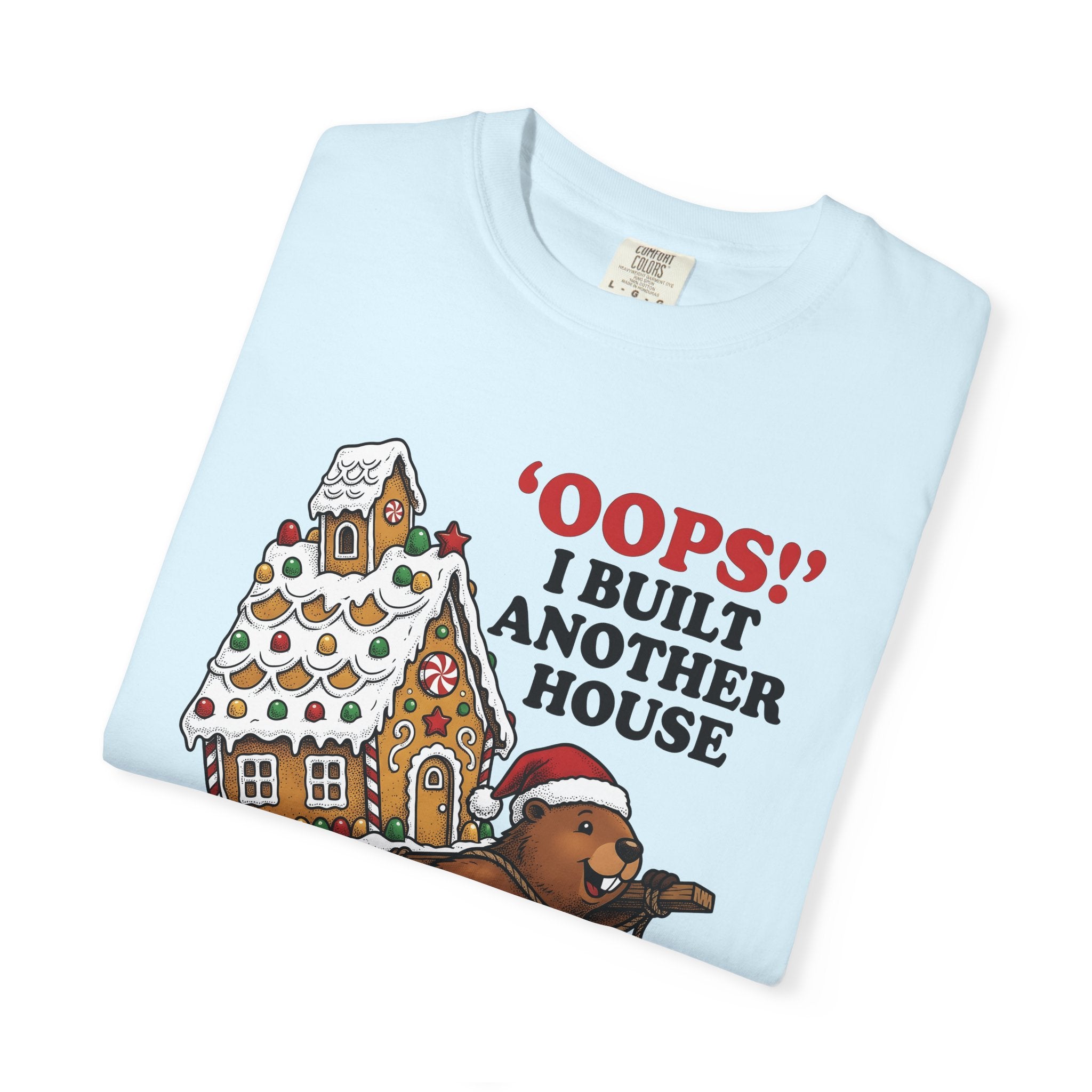 Beaver Gingerbread Cabin Shirt Christmas Pets Gift Women Animated Tee Gingerbread House T-Shirt Xmas Fan Cartoon Tshirt Animal Graphic