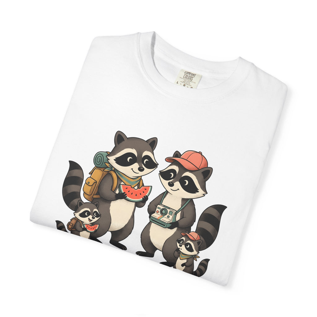 Raccoon Clan Shirt Funny Fauna Gift Women Lovable Tee Raccoon T-Shirt Comedy Fan Cartoon Tshirt Wildlife Graphic Caricature Juicy Melon