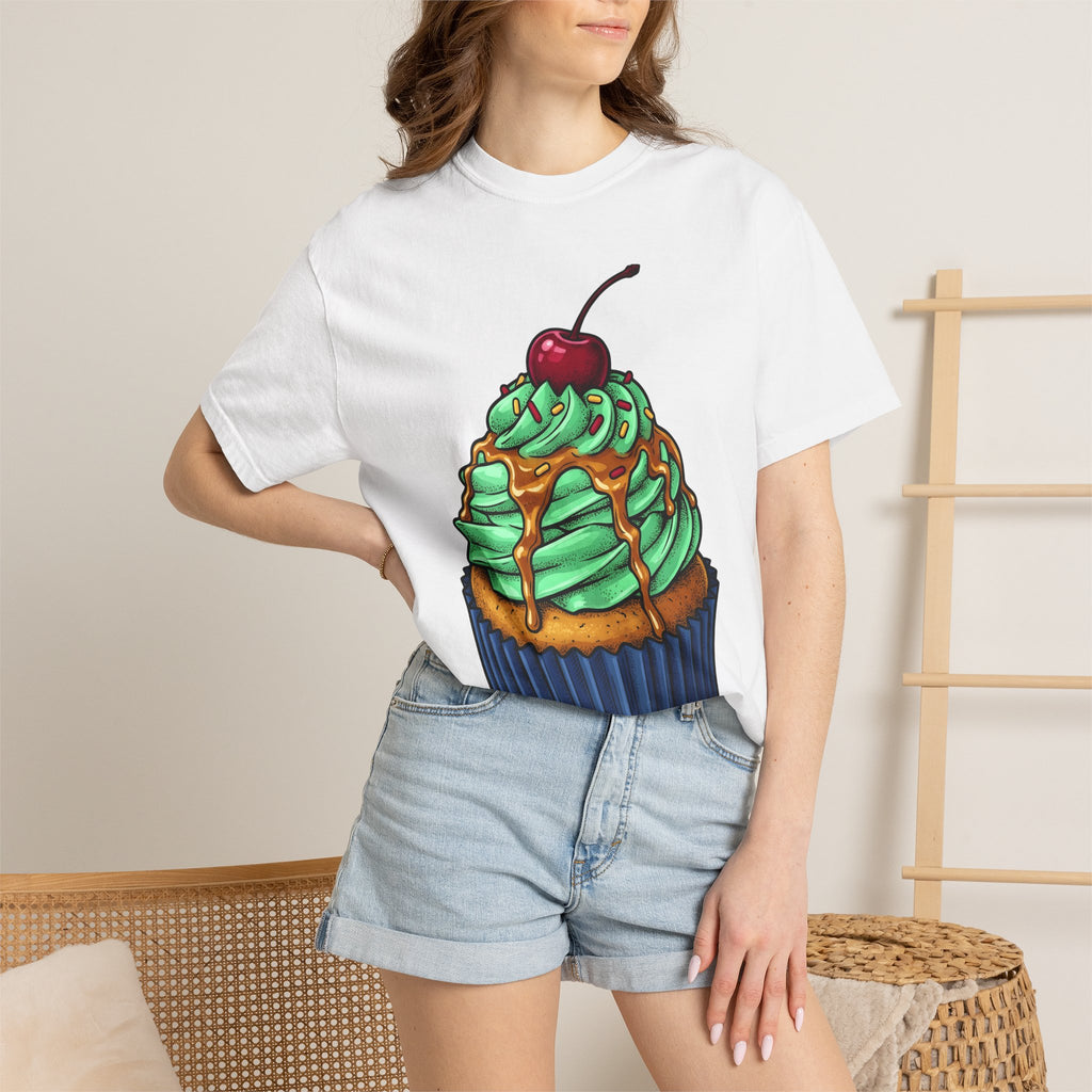 Cupcake Treat Shirt Desserts Cooking Gift Women Graphic Tee Muffin T-Shirt Pastry Fan Typography Tshirt Baking Design Vintage Cherry Tshirt