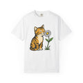 Tabby Cat Shirt Cat Floral Gift Women Cartoon Tee Kitty T-Shirt Cat Fan Feline Tshirt Botanical Graphic Vintage Daisy Flower Tshirt