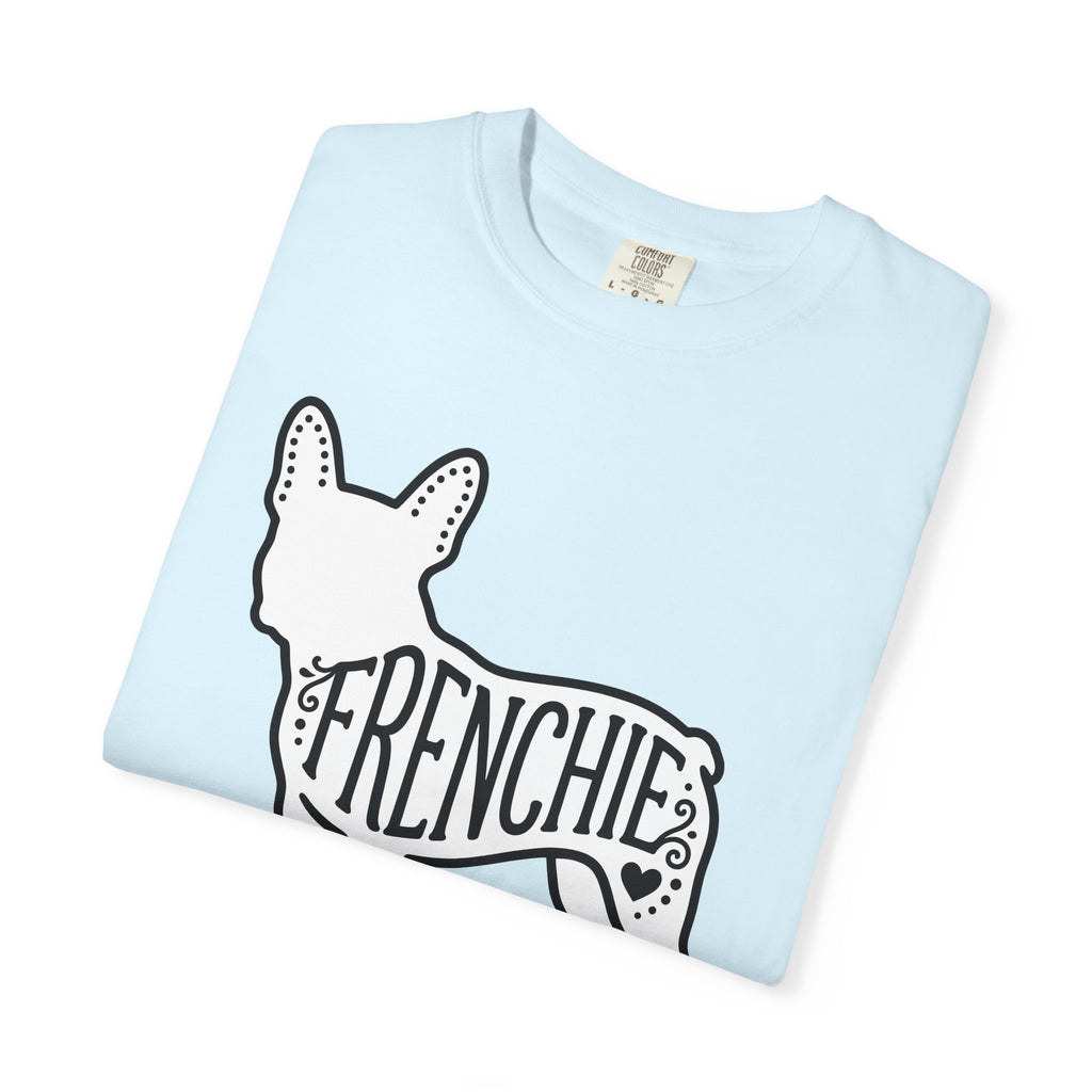 French Bulldog Shirt Dog Critters Gift Women Strong Graphic Tee Bulldog T-Shirt Dog Fan Graphic Tshirt Creature Graphic Linear Heart Icon
