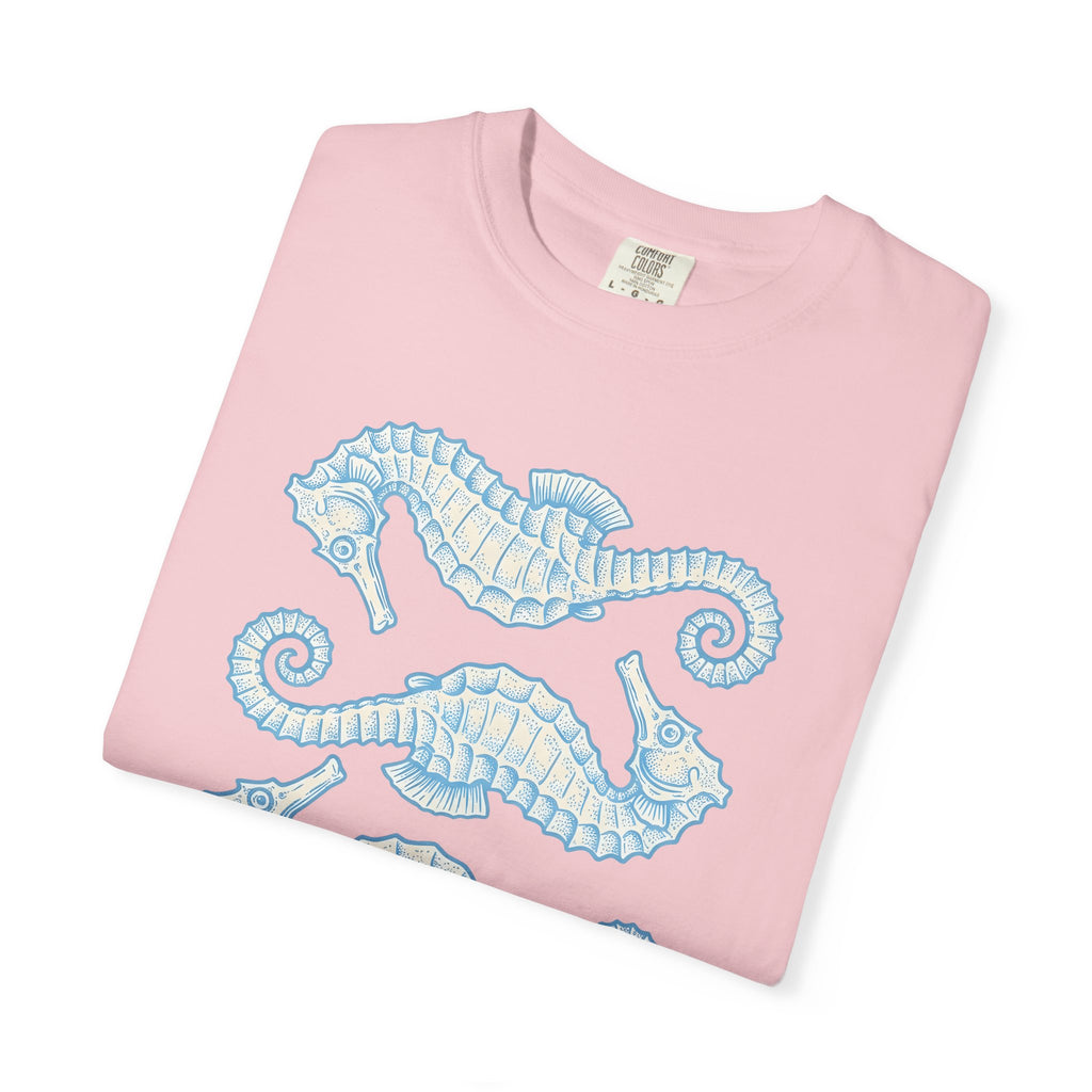 Seahorse Art Shirt Animal Aquatic Gift Women Line Art Tee Seahorse T-Shirt Animal Fan Hippocampus Graphic Cartoon Marine Life Tshirt