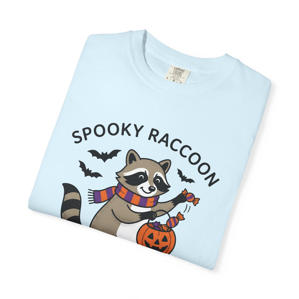 Raccoon Pumpkin Shirt Halloween Wildlife Gift Women Cartoon Tee Trash Panda T-Shirt Horror Fan Toon Tshirt Animal Graphic Hand Drawn Bats