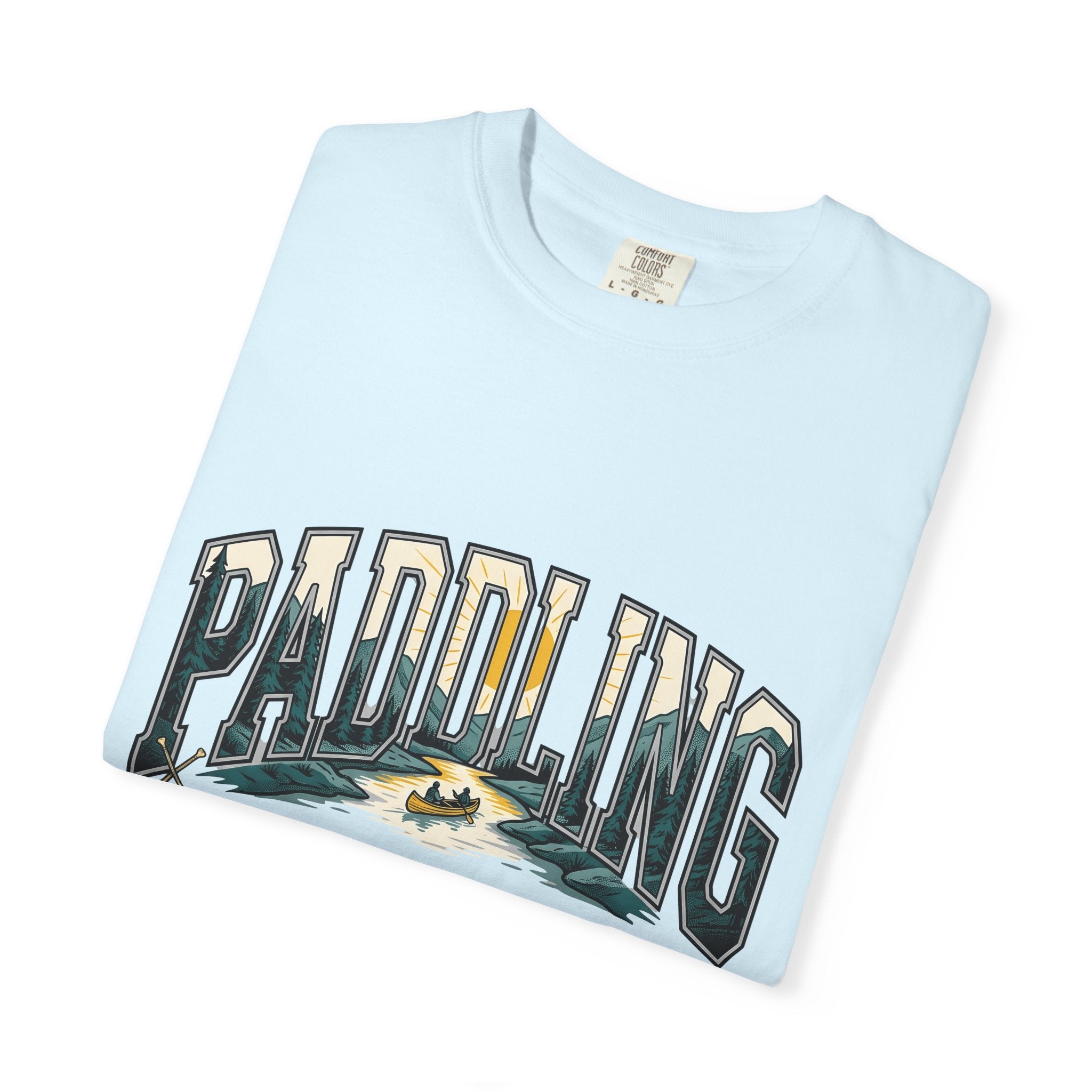 Kayak Stream Shirt Sports Outdoors Gift Women Retro Tee Canoe T-Shirt Athlete Fan Vintage Tshirt Nature Graphic Hand Drawn Oars Tshirt